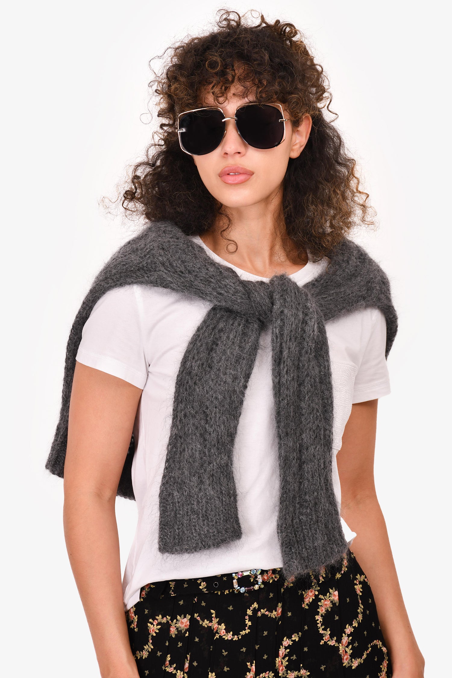 Prada 2019 Grey Mohair V-Neck Sweater Size 48 – Mine & Yours