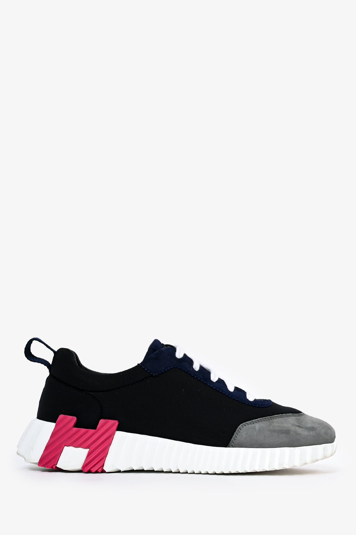 Hermès Black/Grey/Magenta 'Bouncing' H Sneakers Size 37.5 – Mine