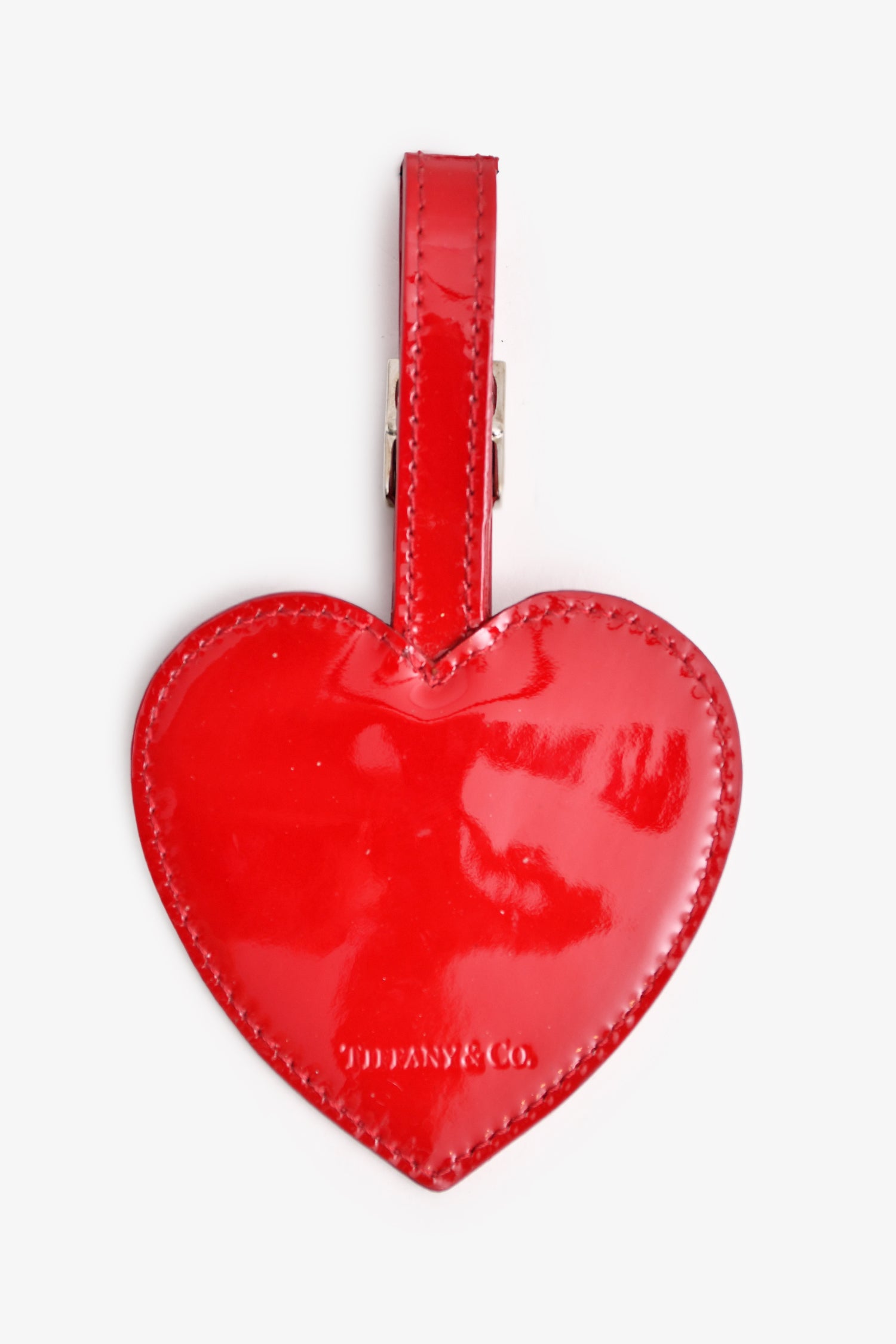Tiffany & Co Red Patent Leather Heart Luggage Tag – Mine & Yours