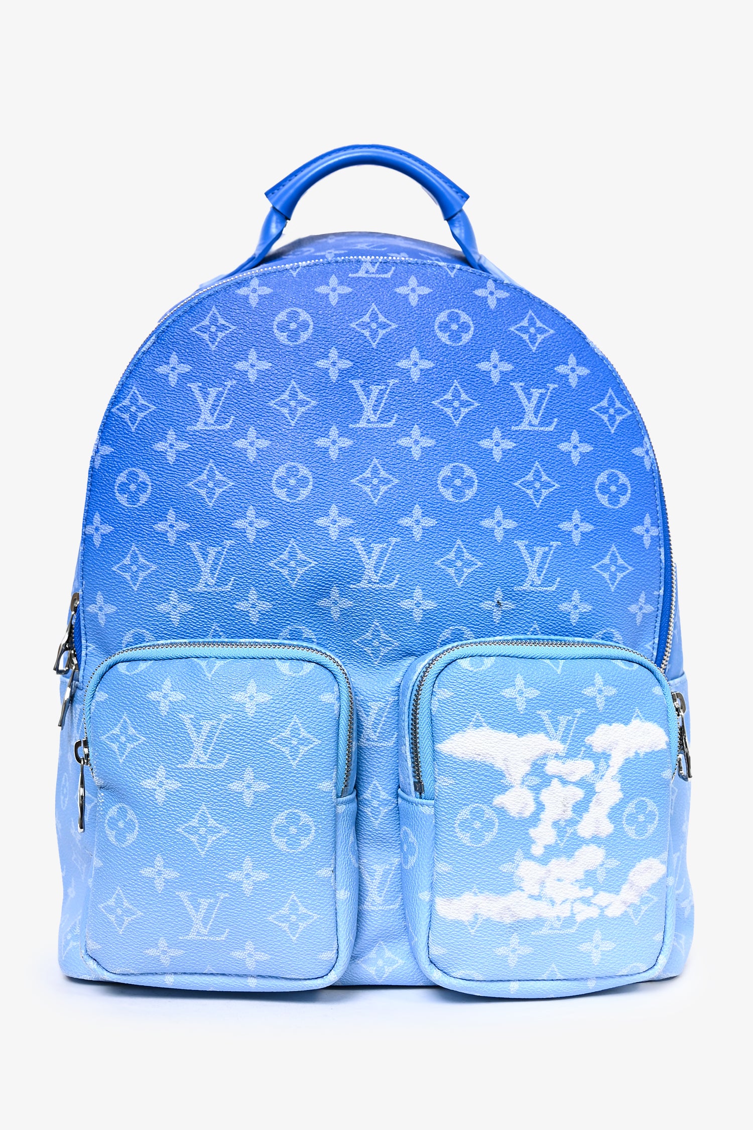 louis vuitton blue fleece backpack Louis Vuitton 2020 Blue/White Monogram Clouds Backpack – Mine & Yours