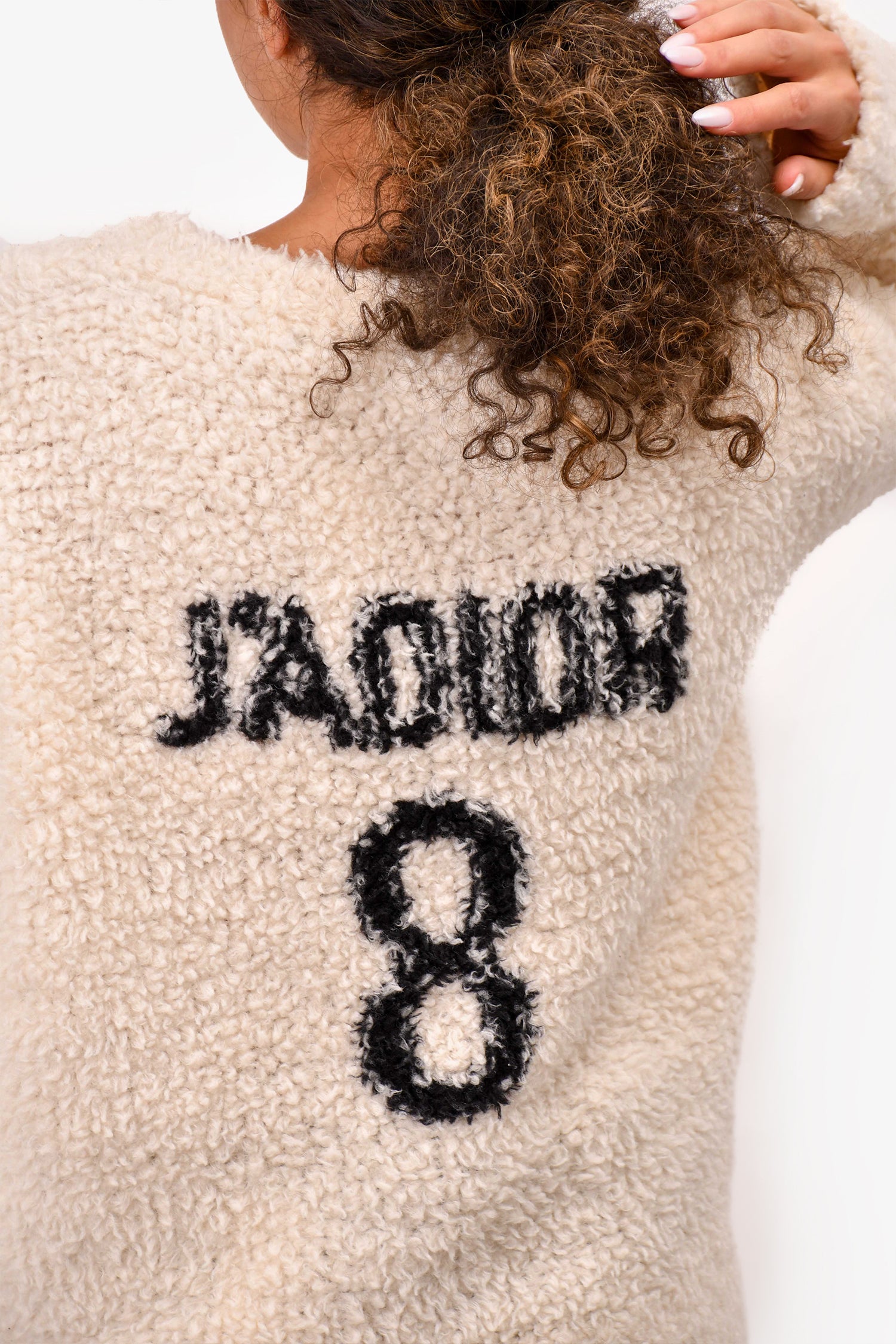 Christian Dior Cream Wool 'J'Adior 8' Pullover Sweater Size 10 US