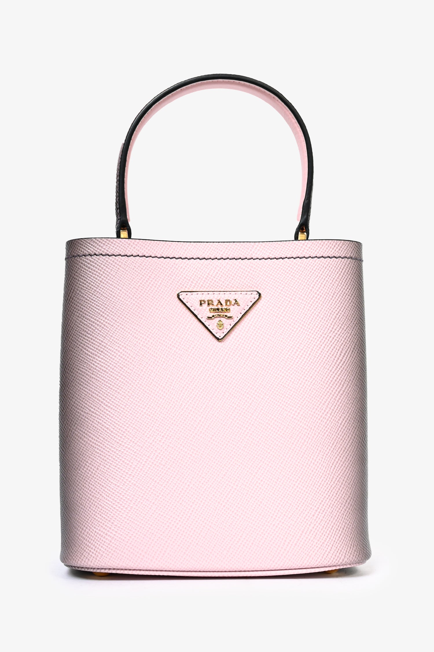 Prada Pink/Black Ombre Leather Small 'Panier' Bucket Bag – Mine