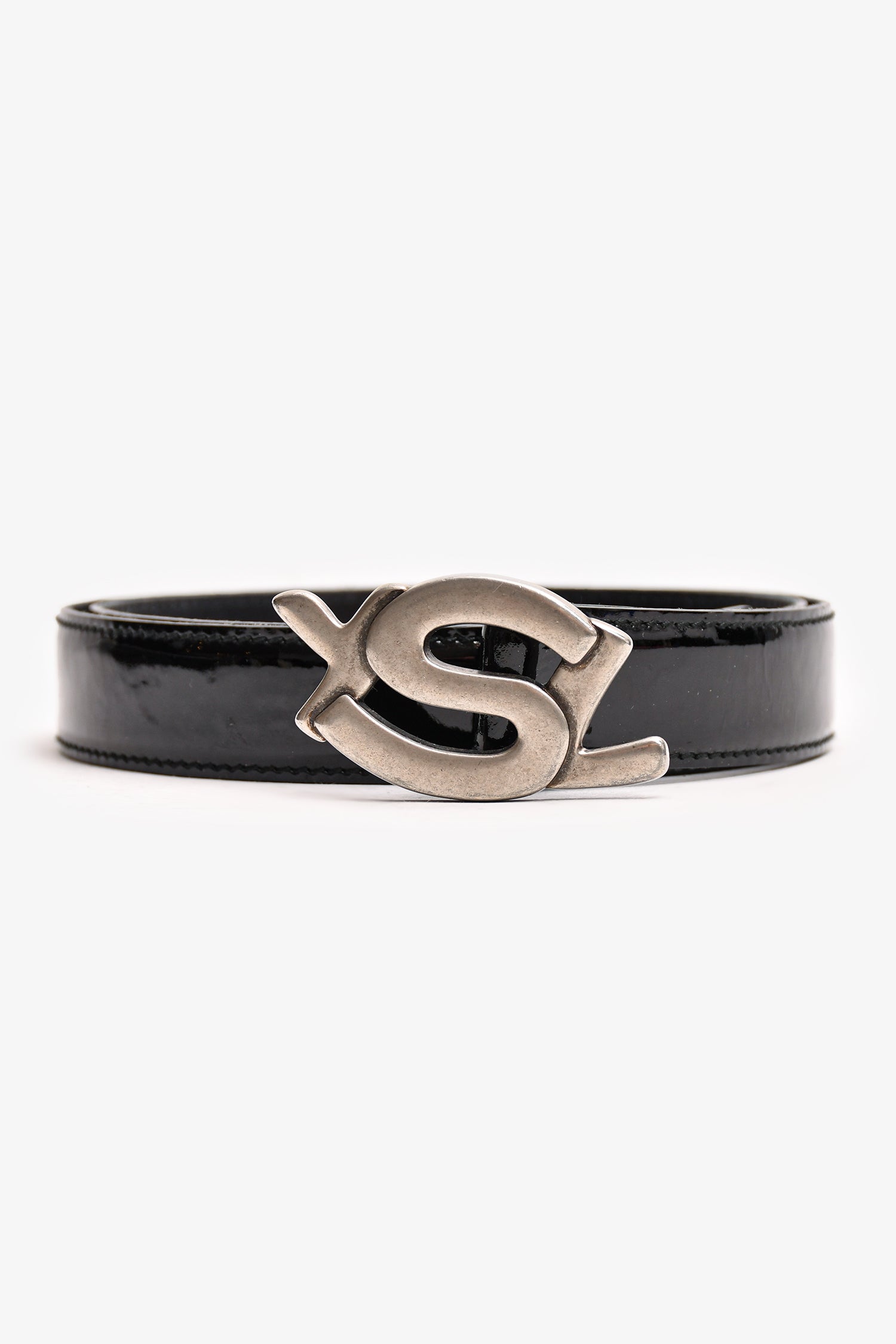 Saint Laurent Black Leather Logo Belt Size 40 – Mine & Yours