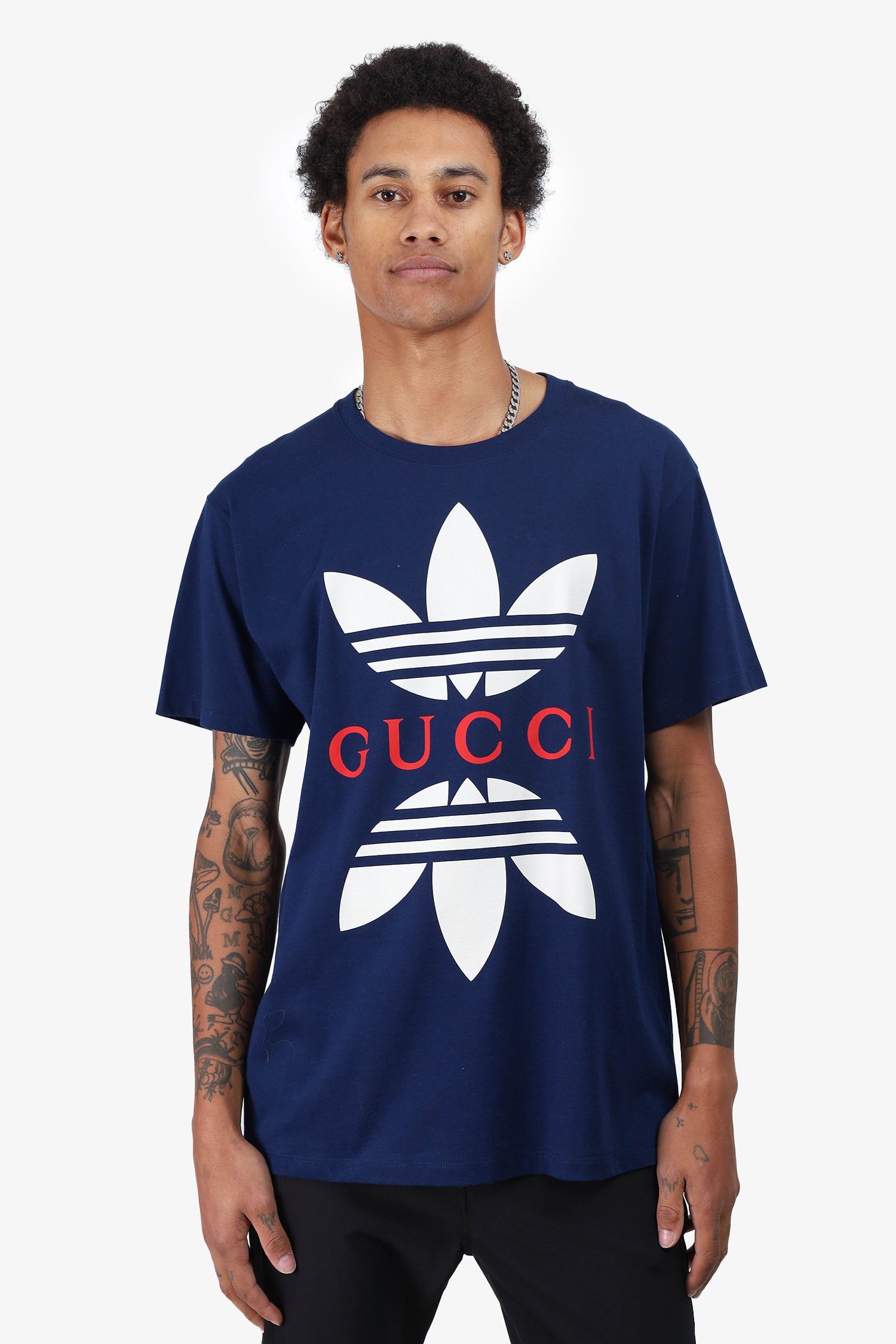 Gucci x Adidas Navy Graphic Print T-Shirt Size S Mens – Mine & Yours