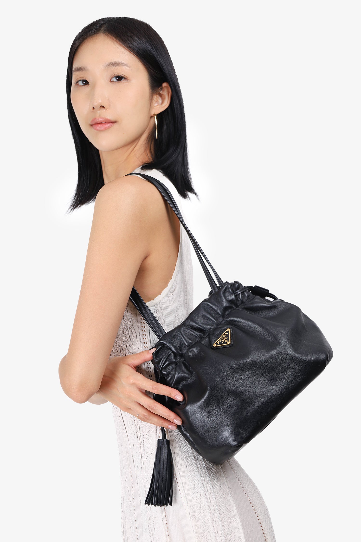 Prada Black Nappa Leather Bucket Bag – Mine & Yours