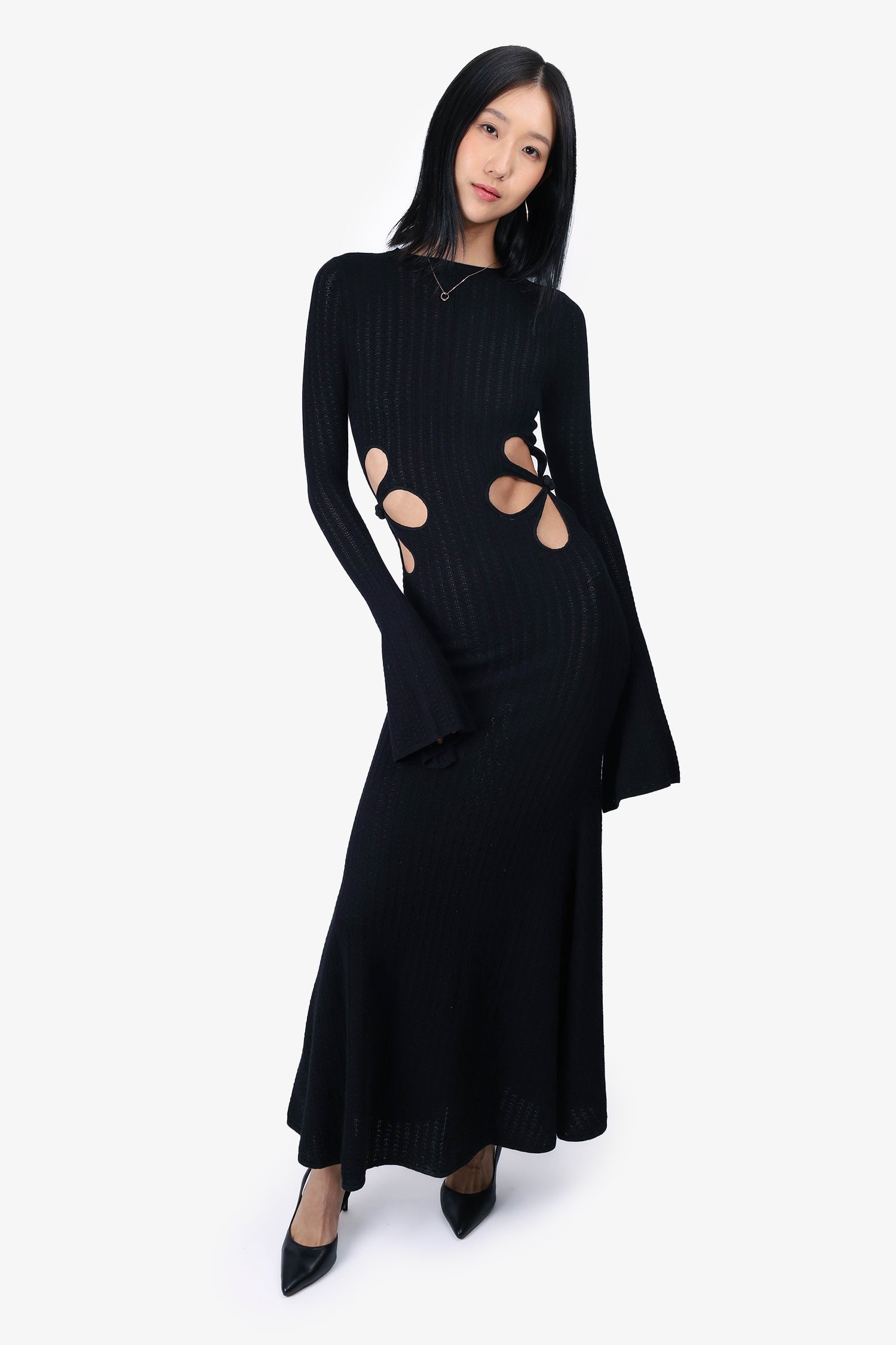 SAU LEE Black Floral Cut-out Crochet Knit Destiny Maxi Dress Size 00 – Mine  & Yours