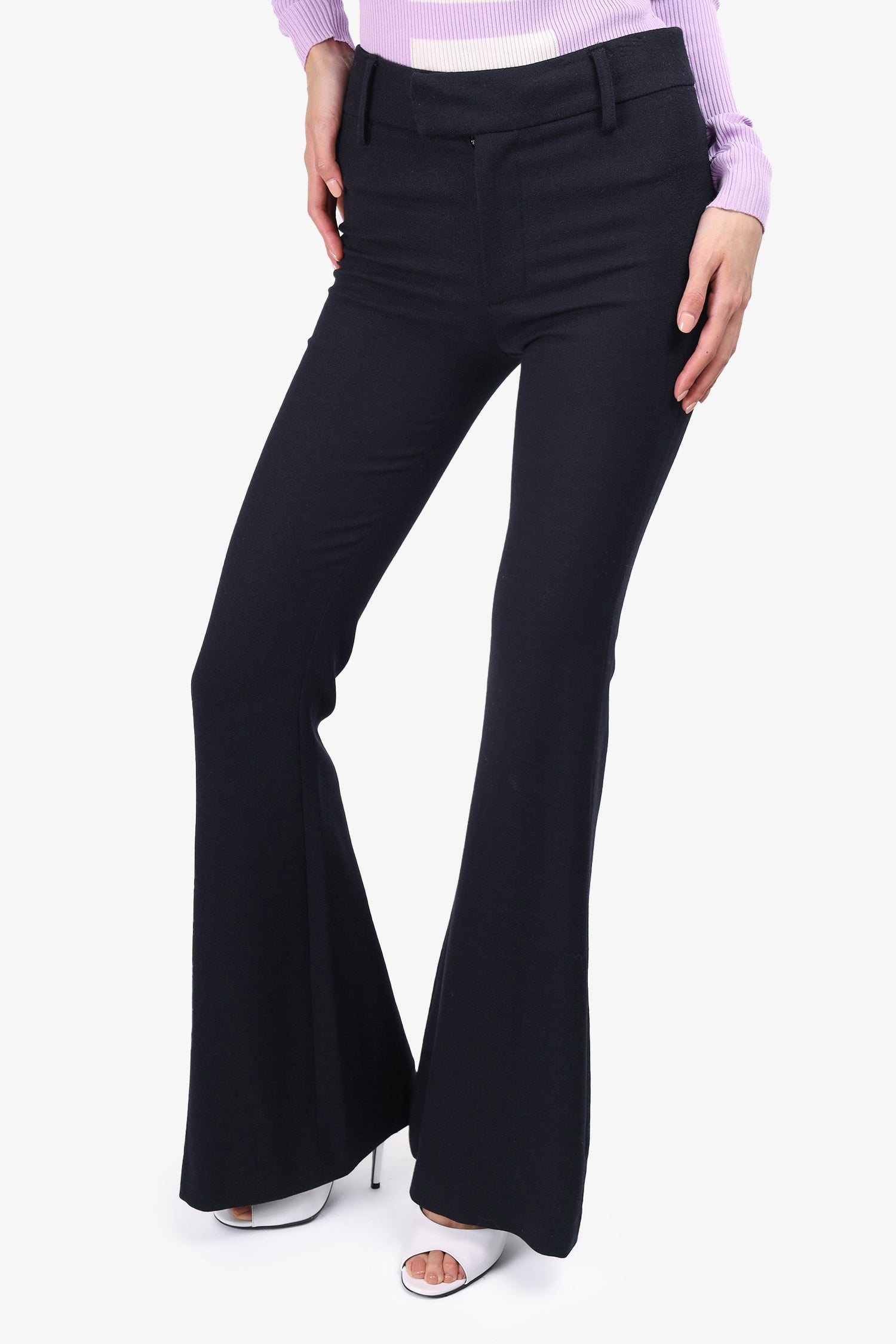 Fluid Flare Pant in Good Wool Black