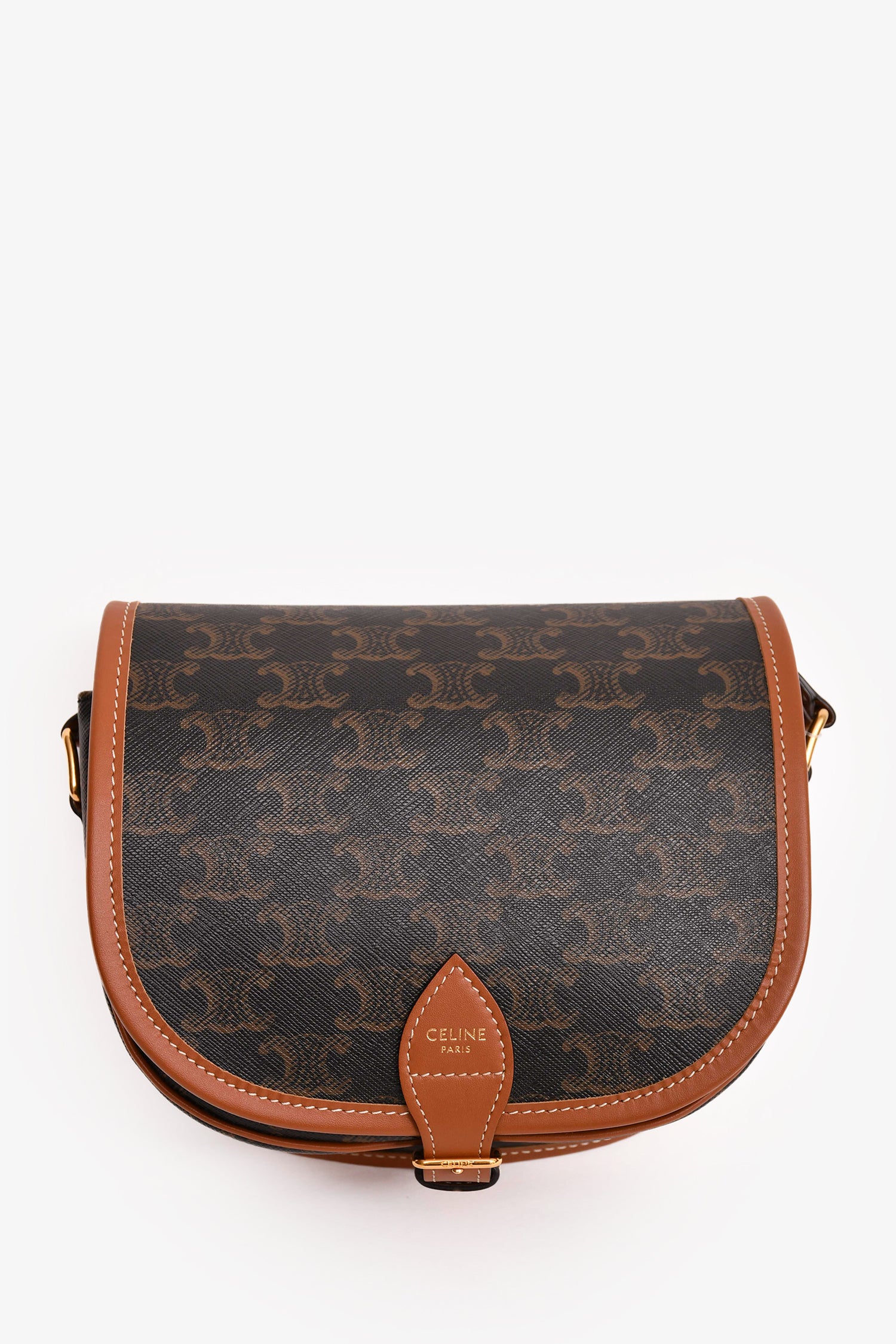 Celine 2022 Canvas Triomphe Medium Falco Crossbody Bag – Mine Yours