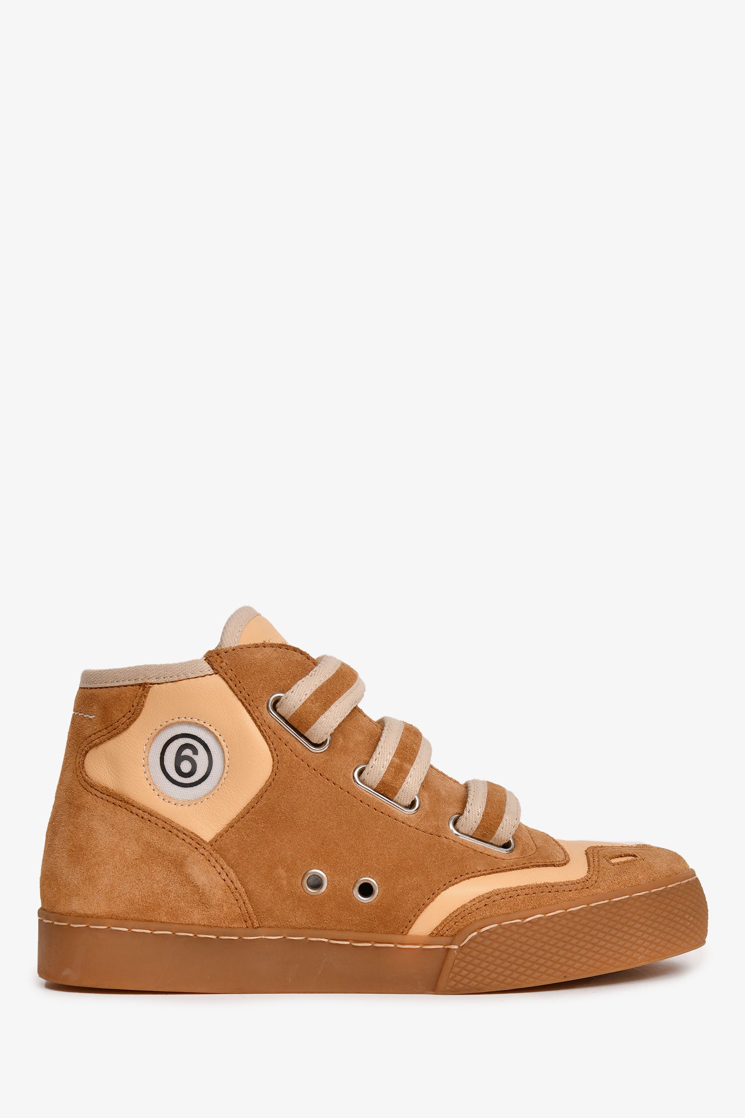MM6 Maison Margiela Brown Suede/Leather High Top Sneakers Size 37 