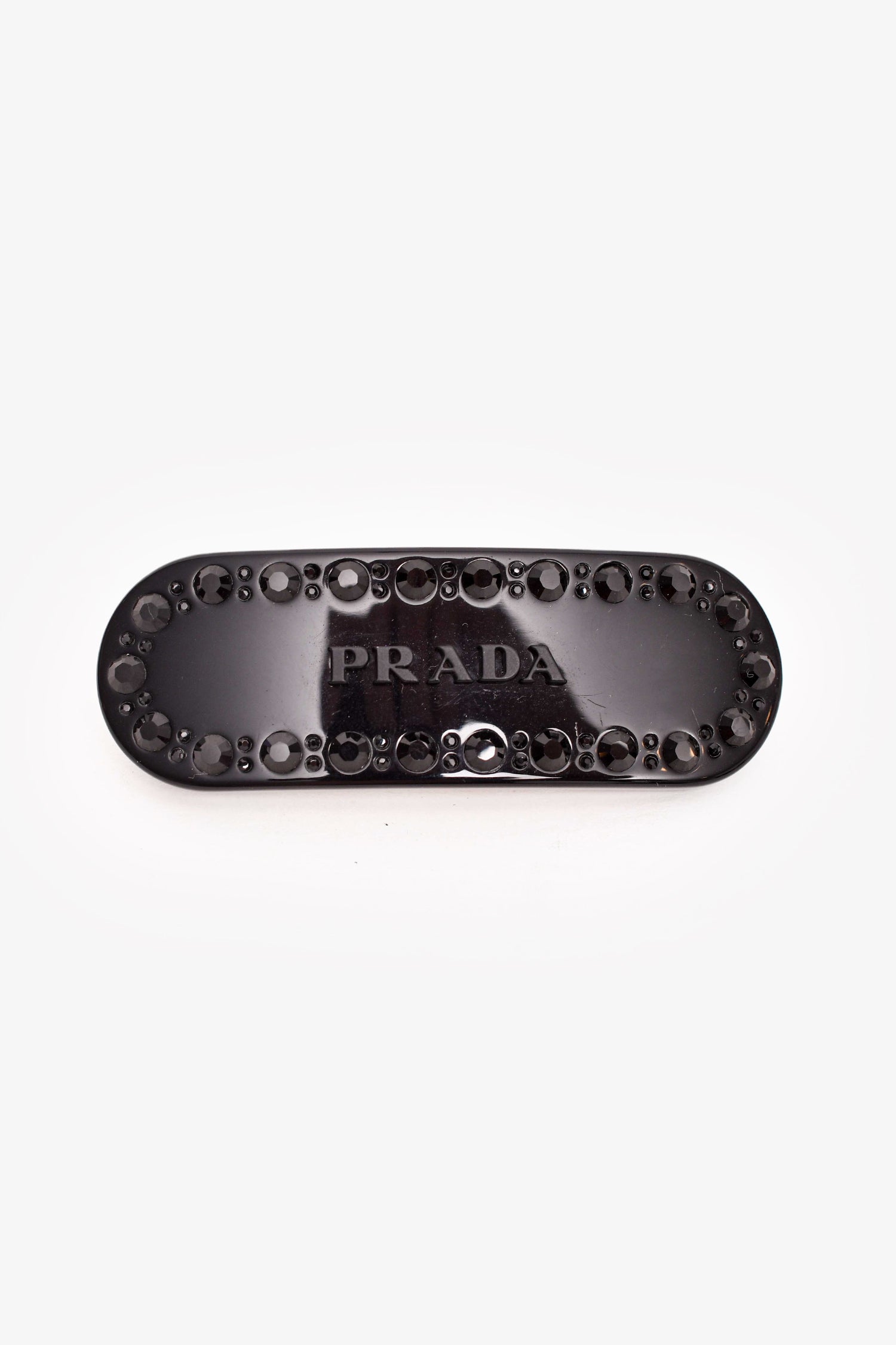 Prada Black Logo Embellished 'Plex' Hair Clip – Mine & Yours