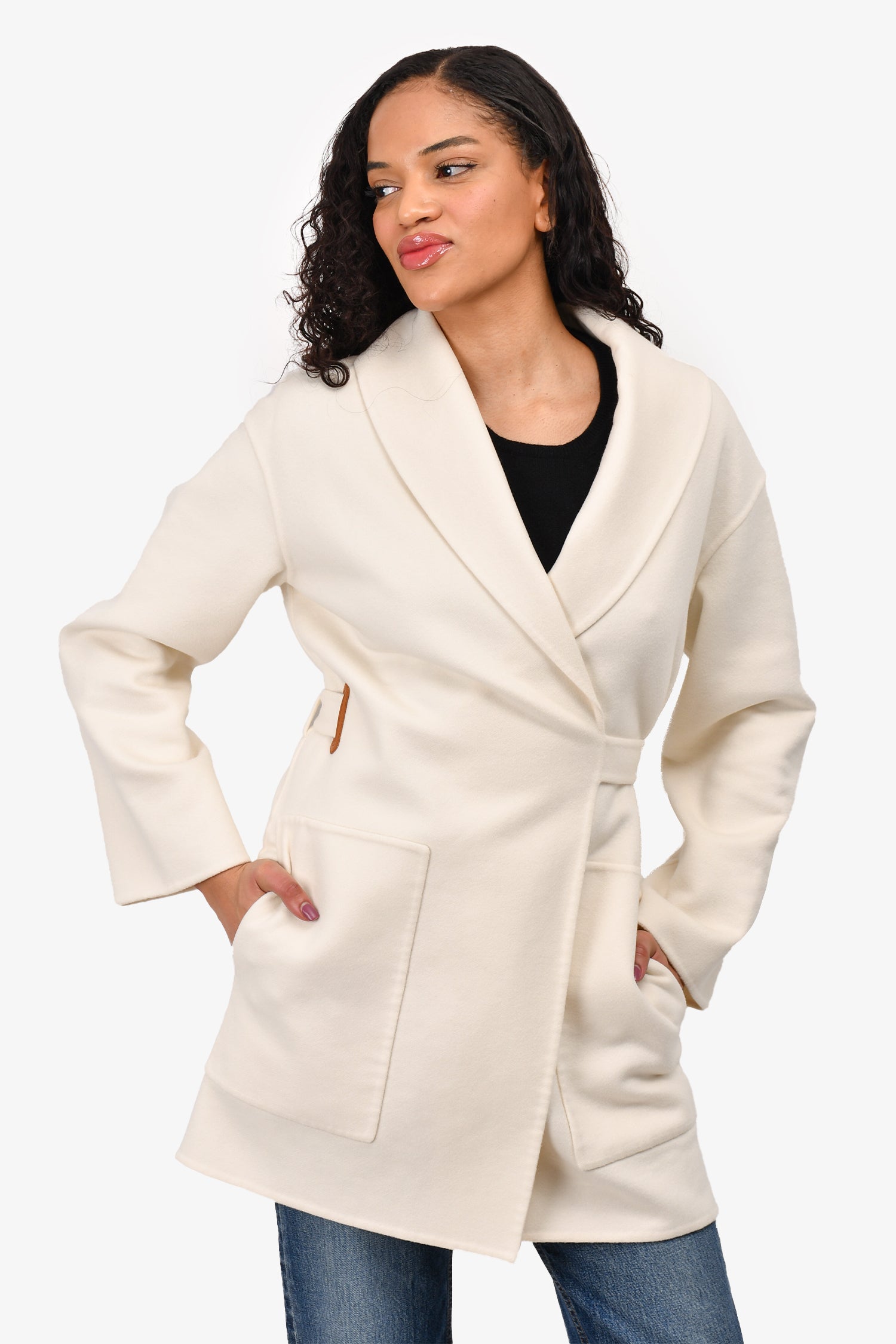 Hermès Cream Cashmere Wrap Coat Size 36 – Mine & Yours