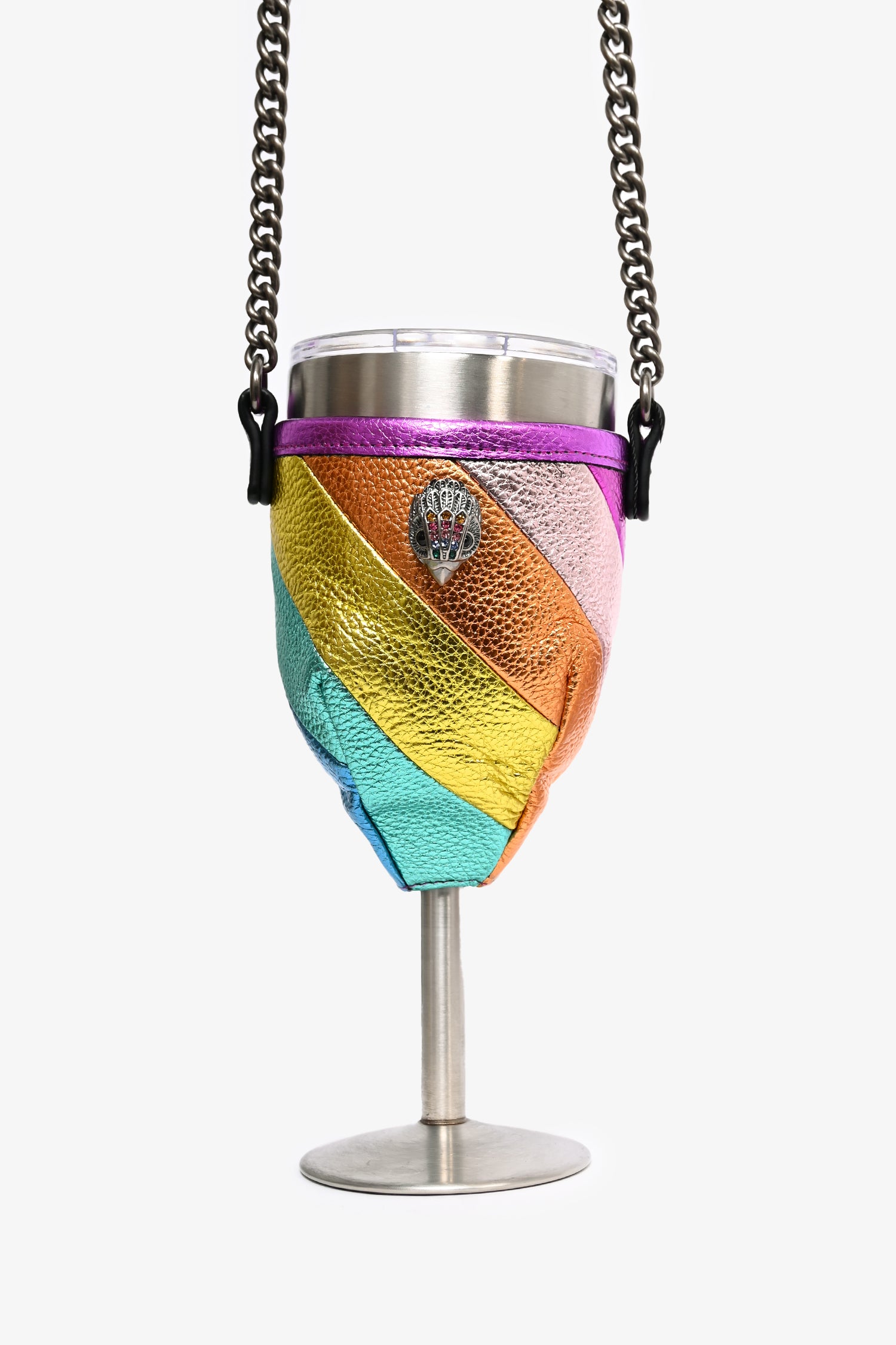 Kurt Geiger Rainbow Leather Portable Wine Glass Holder with Chain – Mine &  Yours