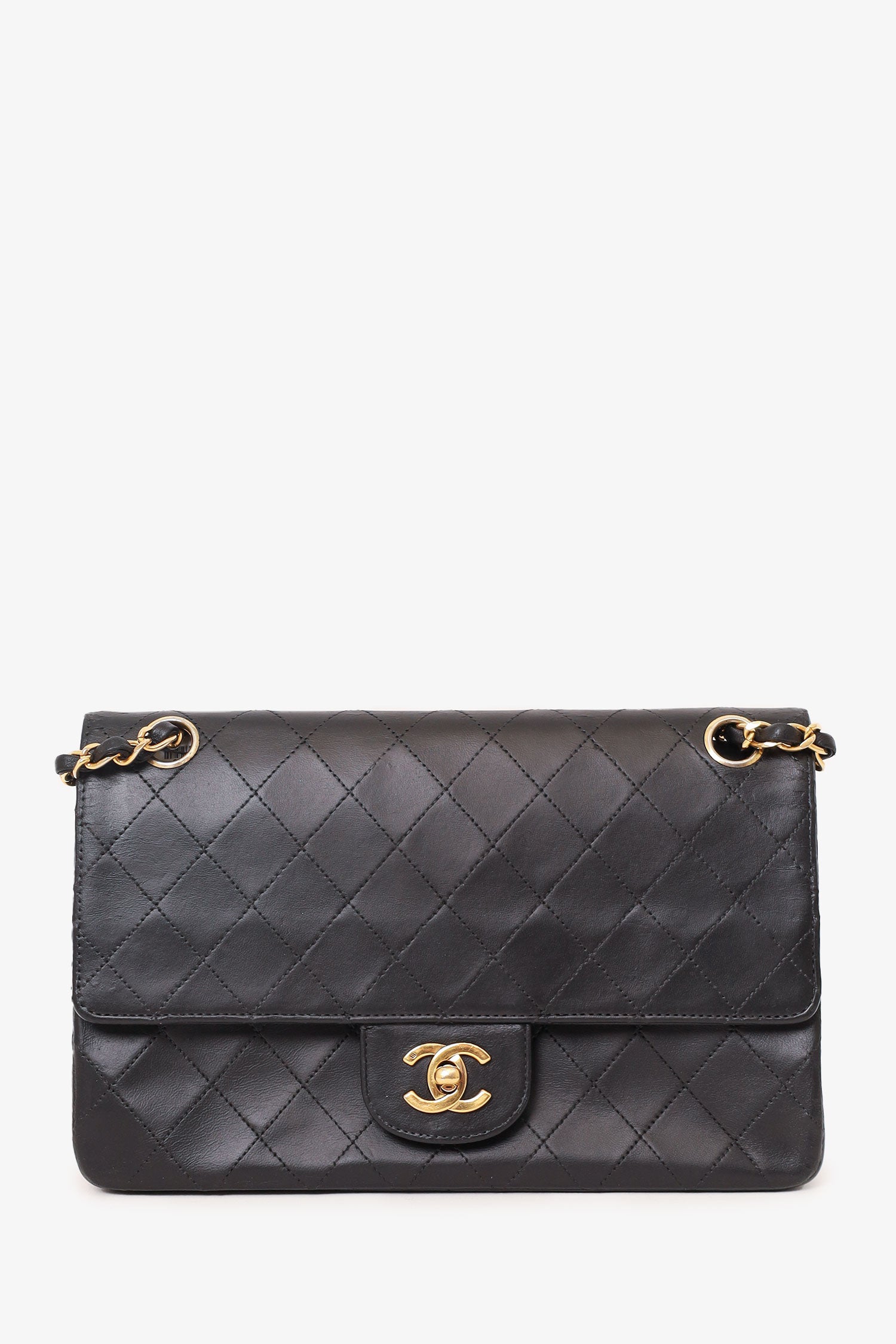 Pre-Loved Chanel™ 1986-88 Black Quilted Lambskin Medium Double