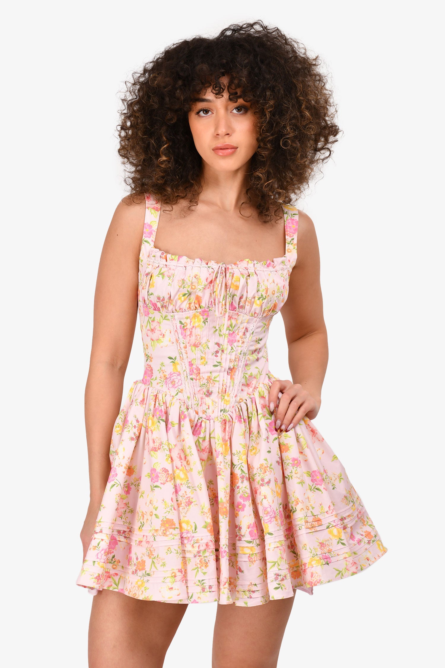 strapless open back dress Sydnee Cotton Maxi Dress in Pale Pink main image 1