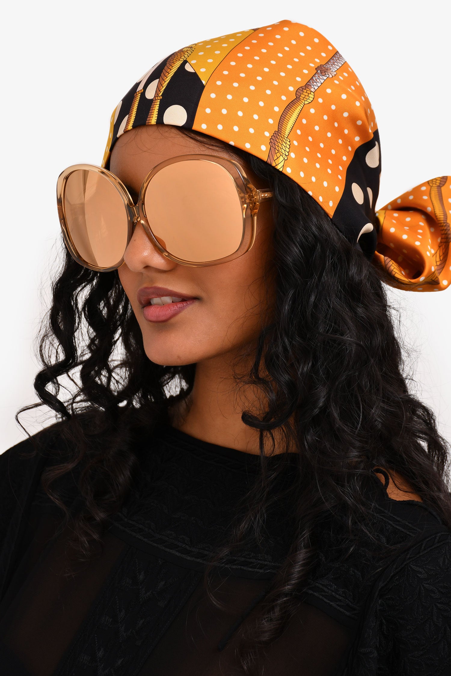 Linda Farrow Loews Mega Oversized Sunglasses Black Gold Luxury LFL596C1 NWT Set Kings Sunglasses in Black by LINDA FARROW main image 2