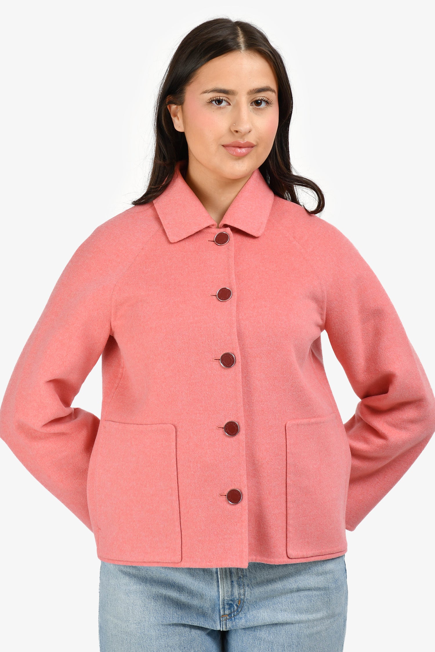 Hermès Pink Double Faced Cashmere Short Jacket Size 34 – Mine & Yours