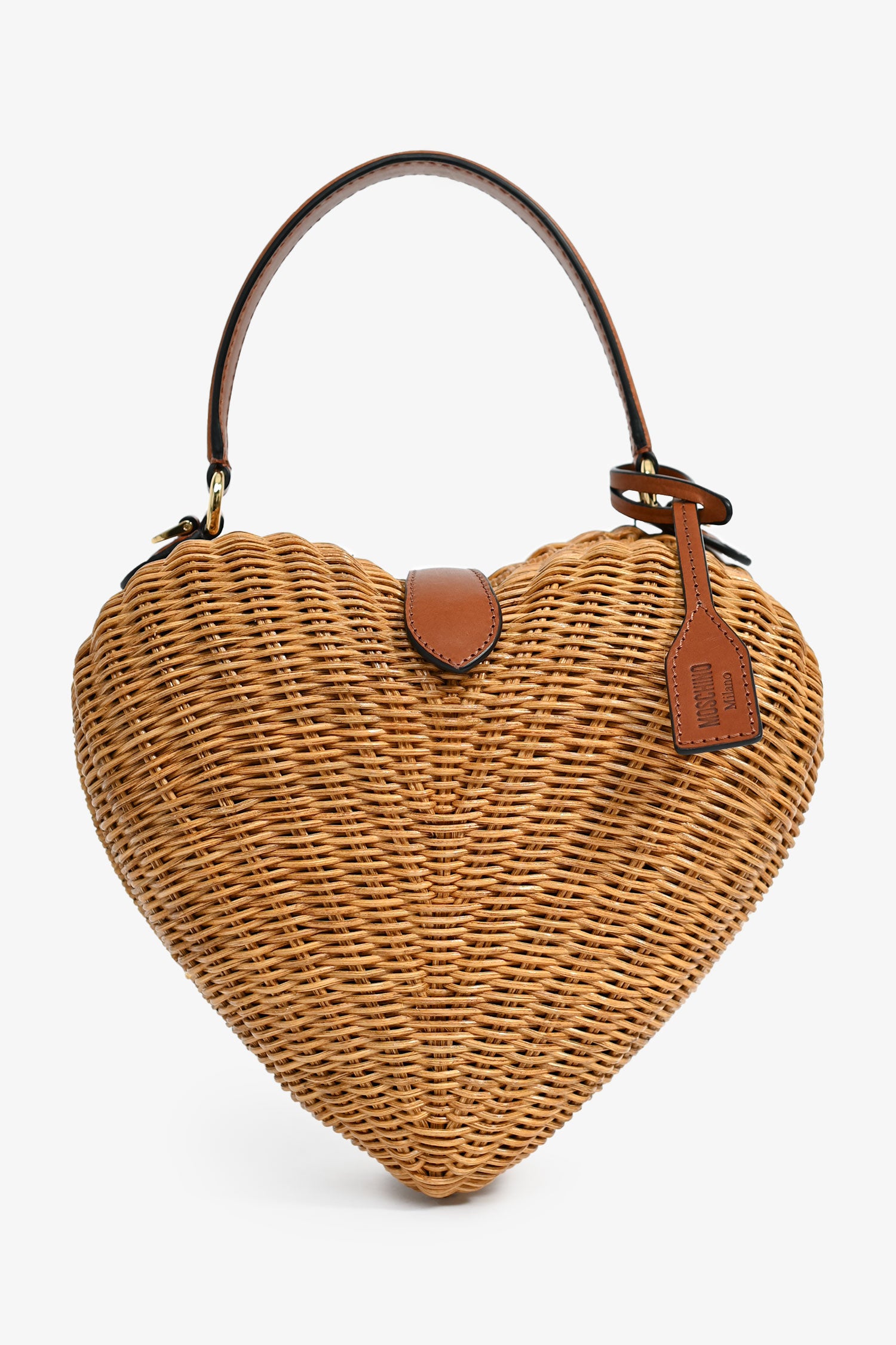 MOSCHINO かごバッグ Moschino 2024 Tan 'Moschino Love Me' Bag – Mine & Yours