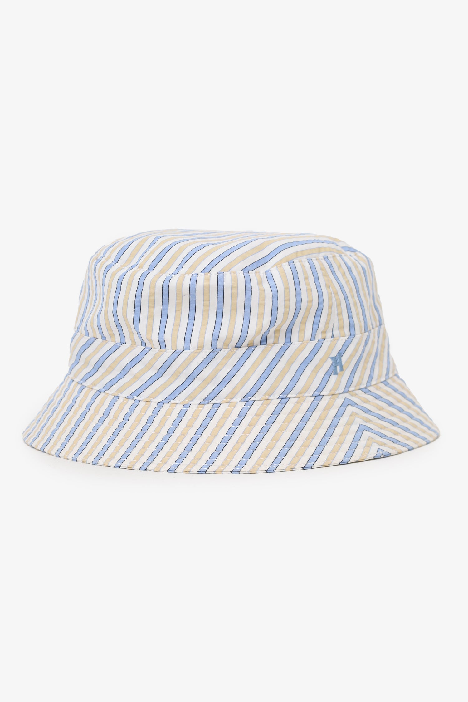 Hermes Blue Bucket Hat with White Stripe Hermès Raffia Bucket Hat - Neutrals Hats, Accessories  main image 4