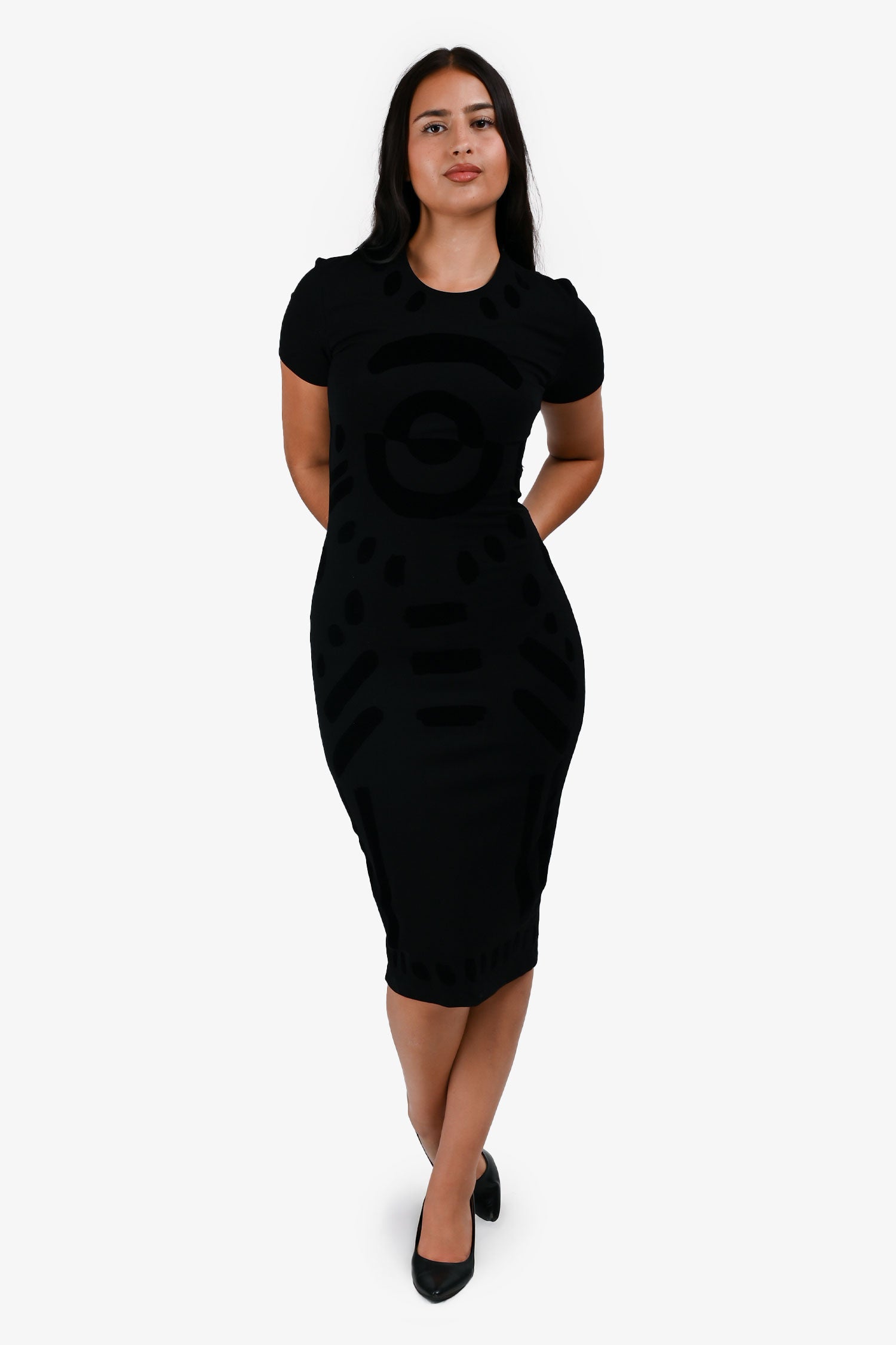McQ by Alexander McQueen Black Velvet Detail Bodycon Dress Size XS – Mine &  Yours