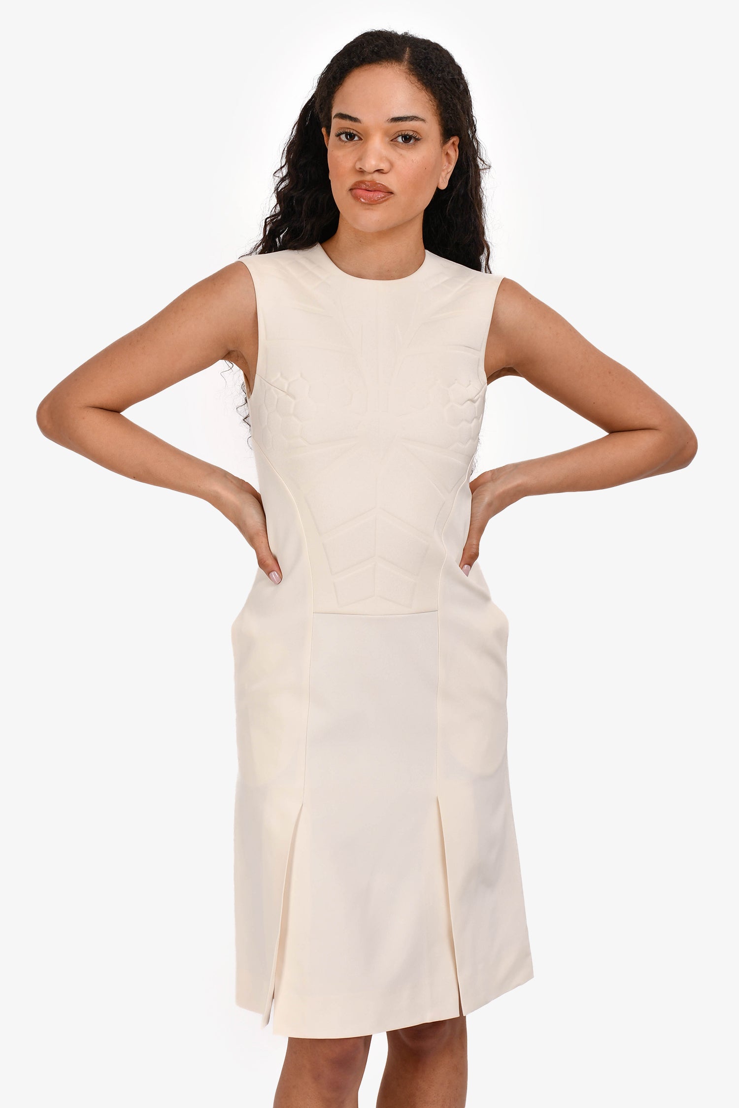 Fendi Cream Sleeveless Midi Dress Size 38  Mine & Yours