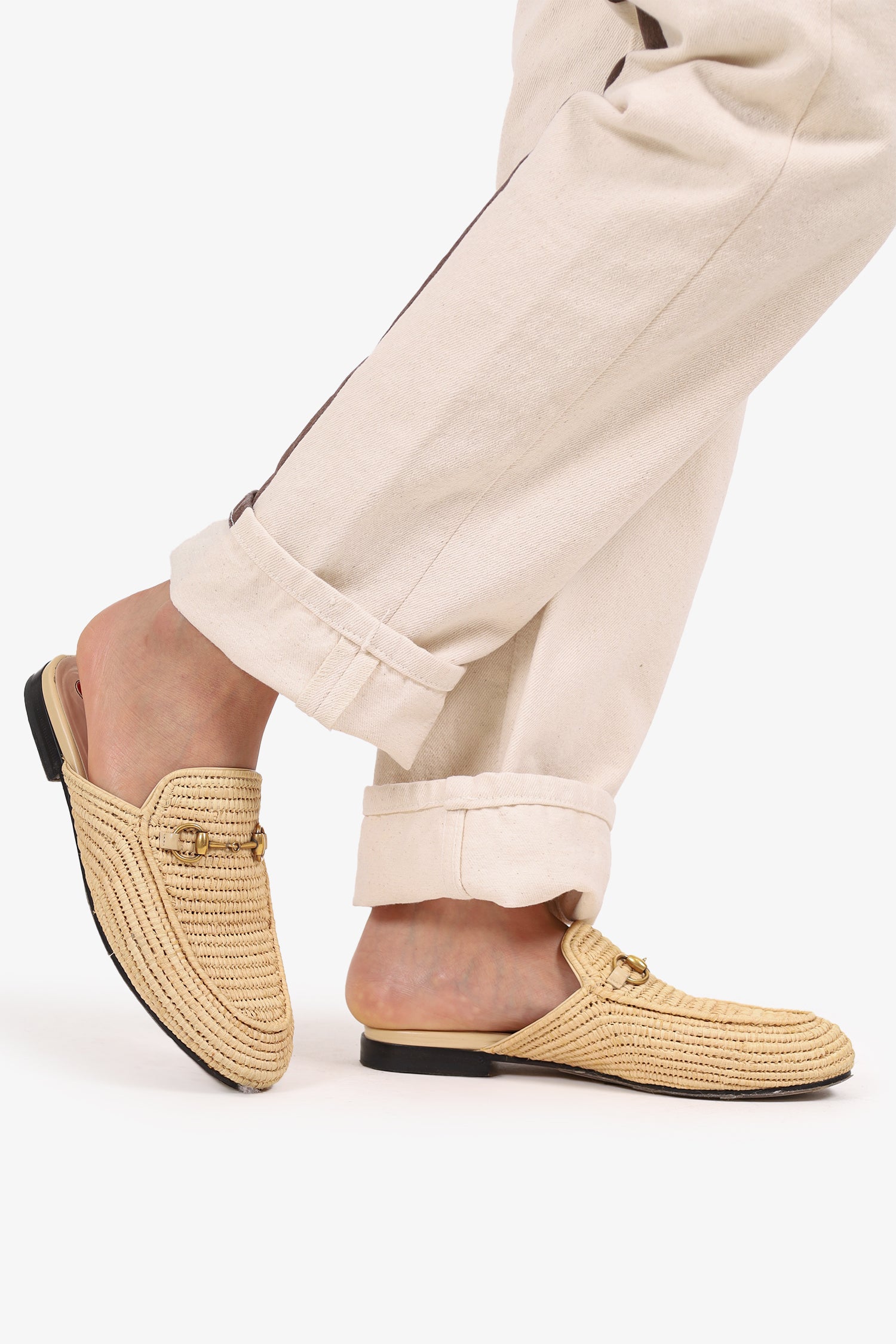 GUCCI RAFFIA PRINCETOWN MULE LOAFERS BEIGE SLIDES SLIPPERS SNAKE TRIM US 10.5 Review: Gucci Princetown Leather Slipper (with Snake) | by  main image 3