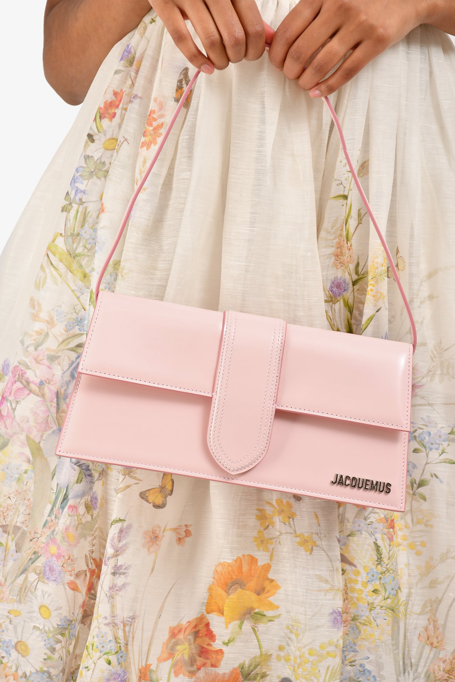 Pink Jacquemus Bag Jacquemus Pale Pink 'Le Bambino Long' Shoulder Bag