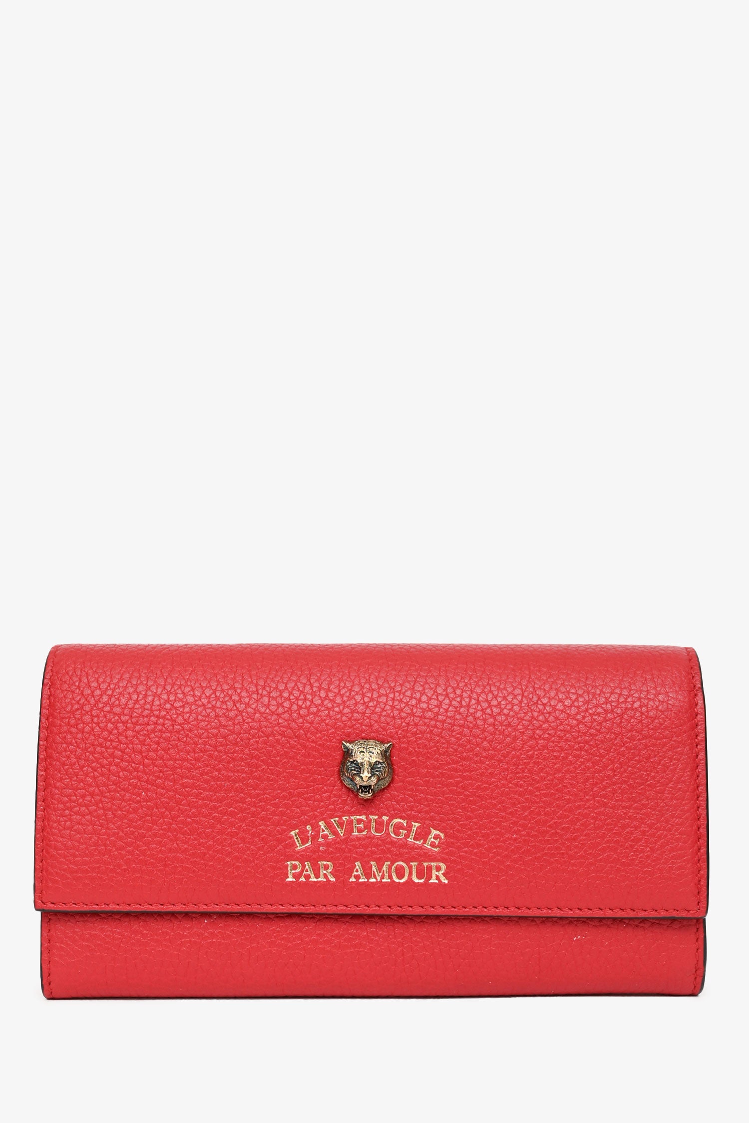 Gucci Red Leather Continental 'L'aveugle Par Amour' Wallet – Mine