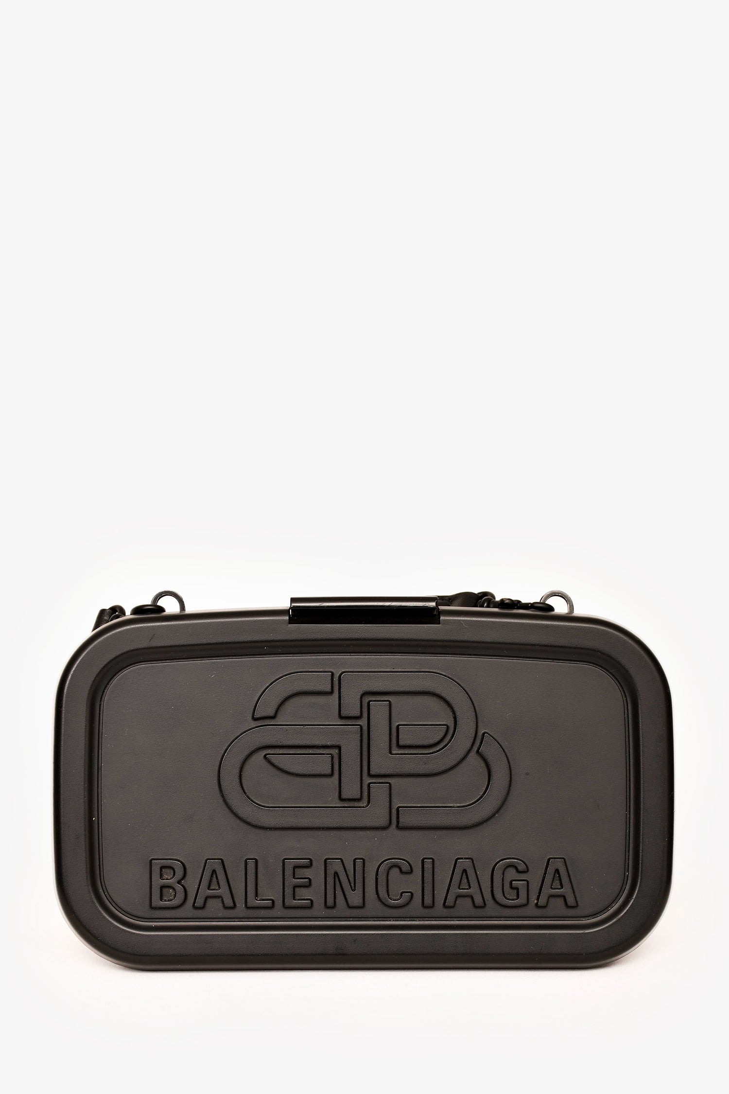Balenciaga Black Plastic/Leather Logo Mini 'Lunchbox' Bag – Mine