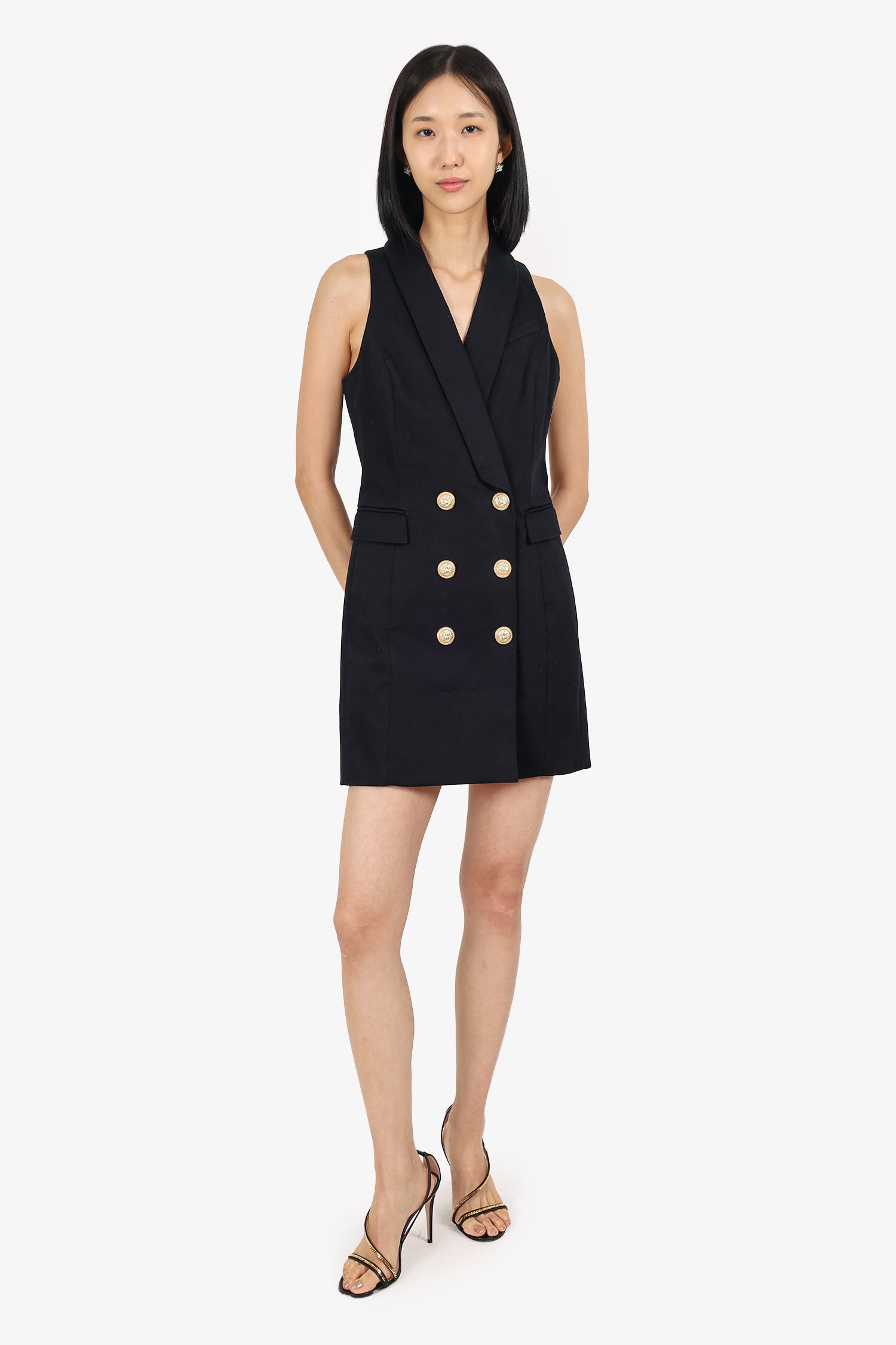Balmain Black Sleeveless Blazer Dress Size 40 – Mine & Yours