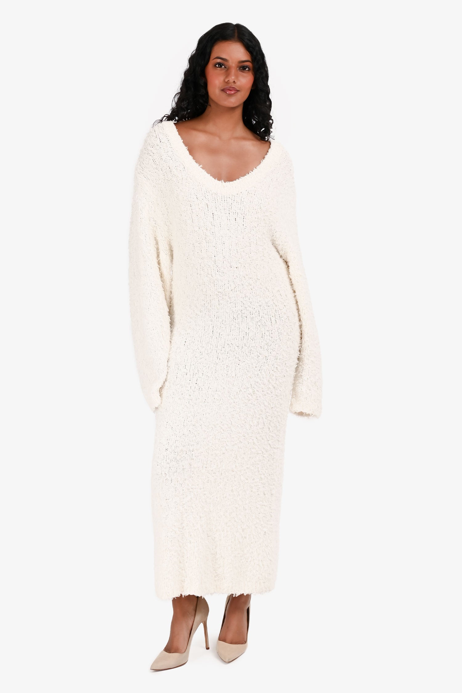Samse Samse Ivory Knit Midi Sweater Dress Size S  Mine & Yours