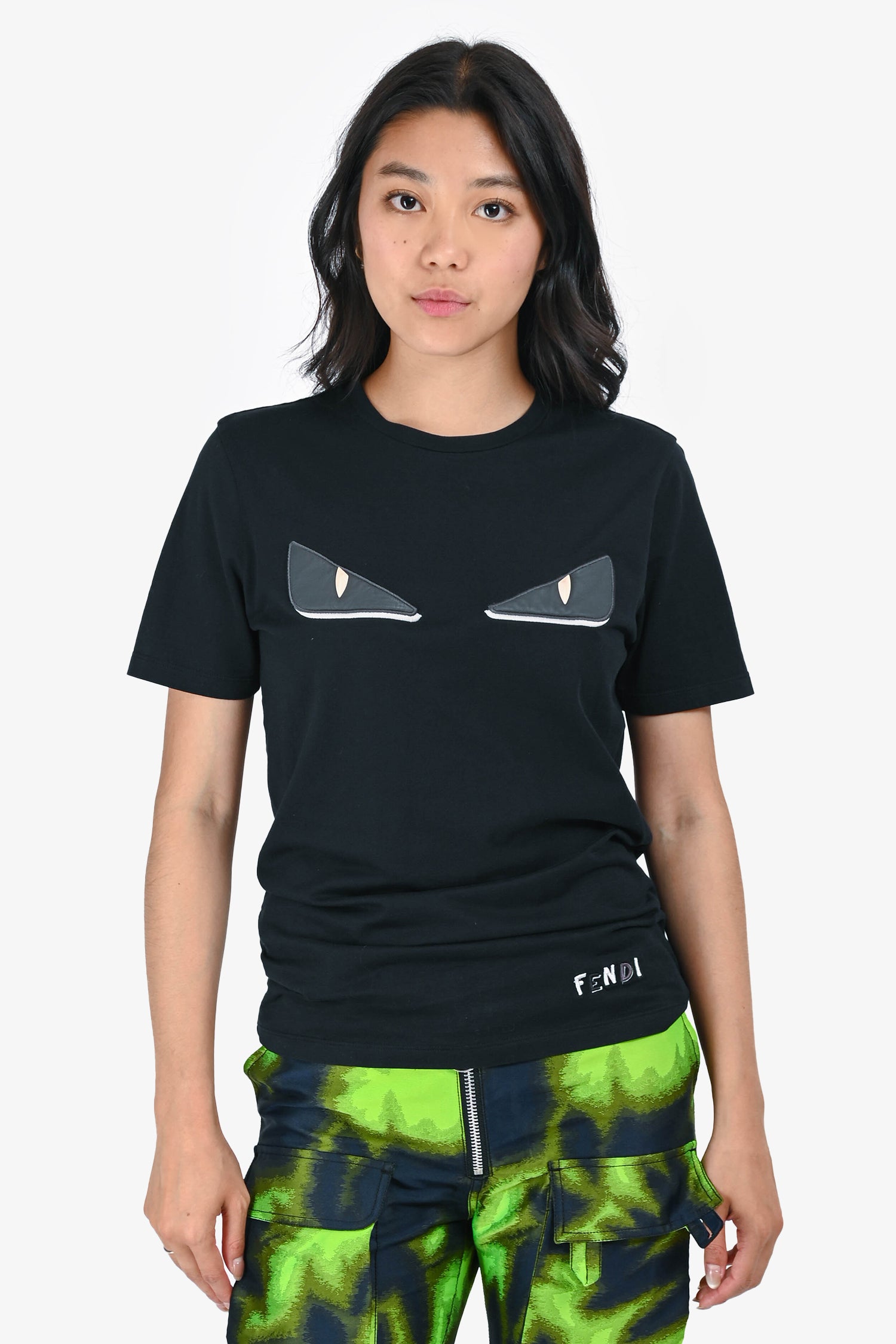 Fendi Black Cotton 'Monster' Shirt Size 46 – Mine & Yours