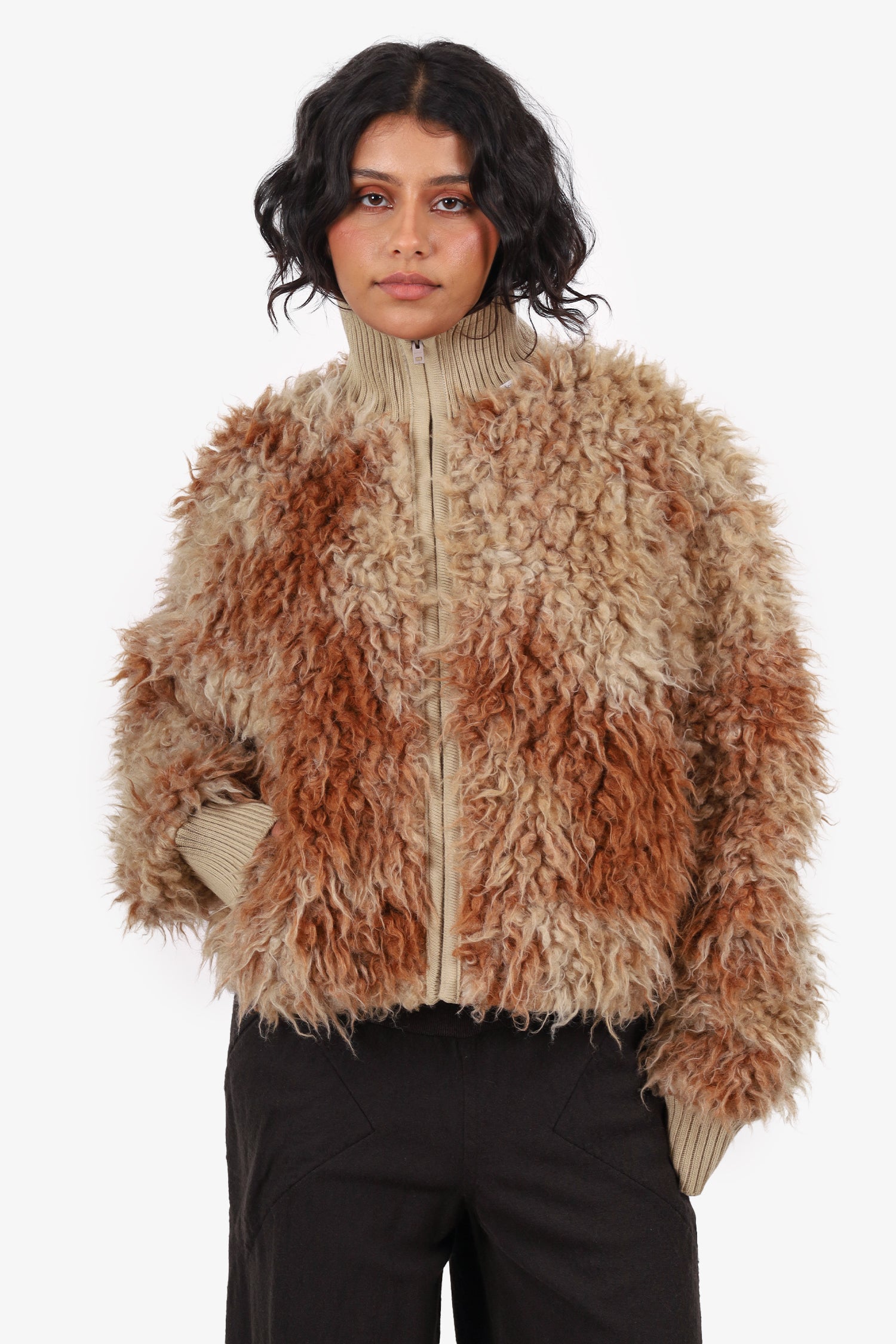 Acne Studios Brown Faux Shearling Jacket Size S – Mine & Yours