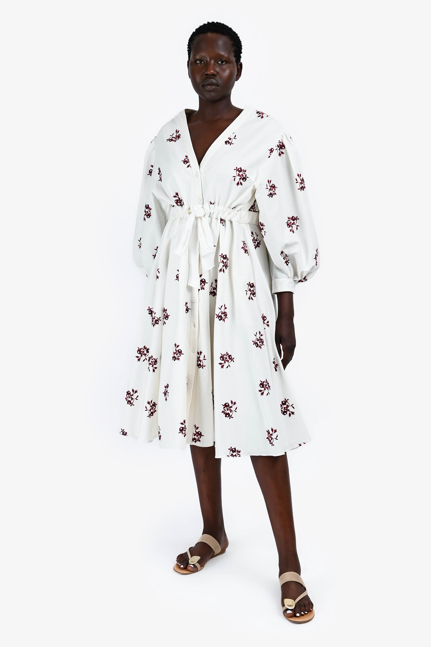 Erdem Cotton Red Floral Embroidered Midi Dress Size 10 – Mine & Yours