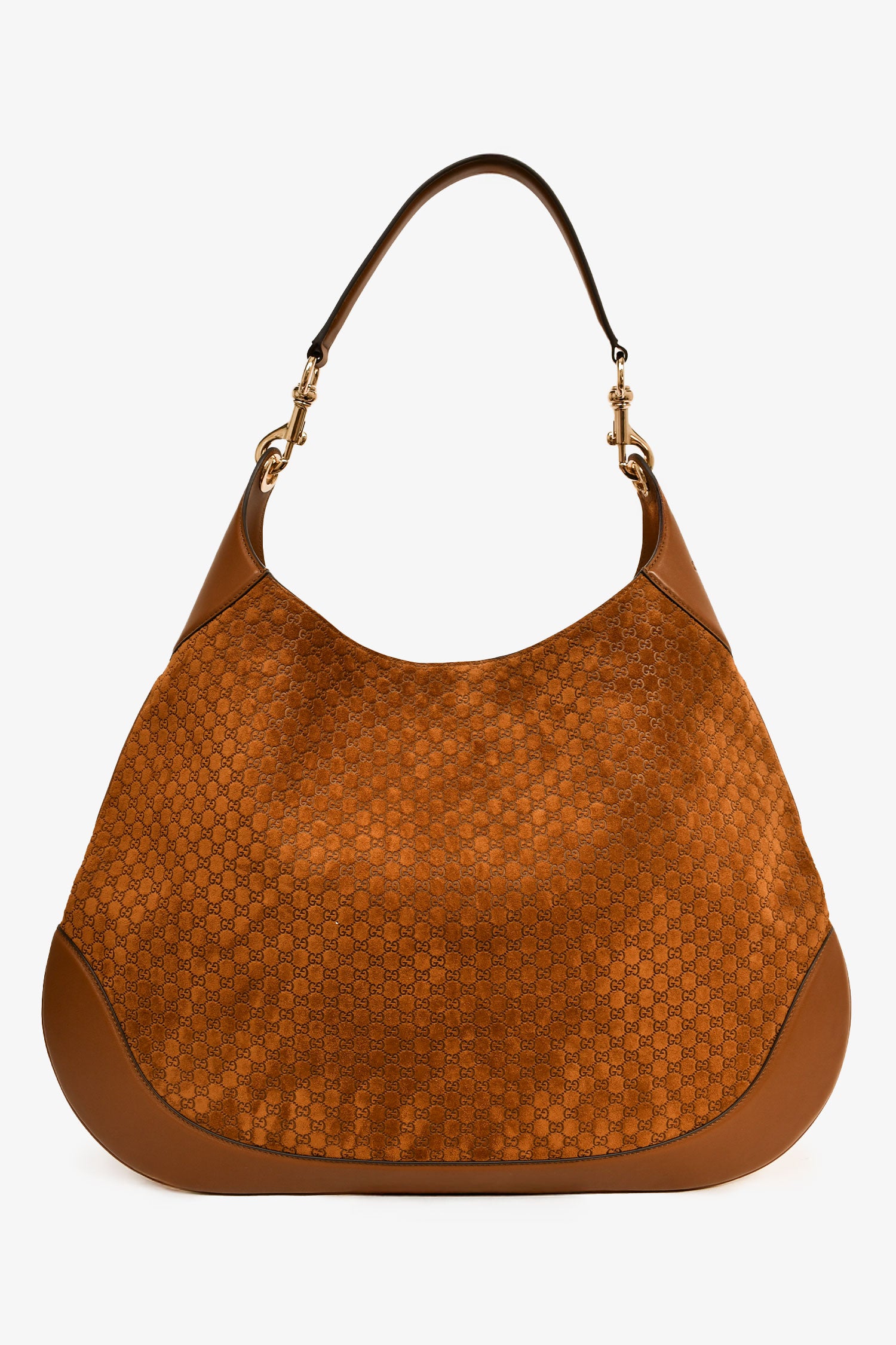 Gucci Brown GG Suede Large 'Gucci B' Shoulder Bag – Mine & Yours