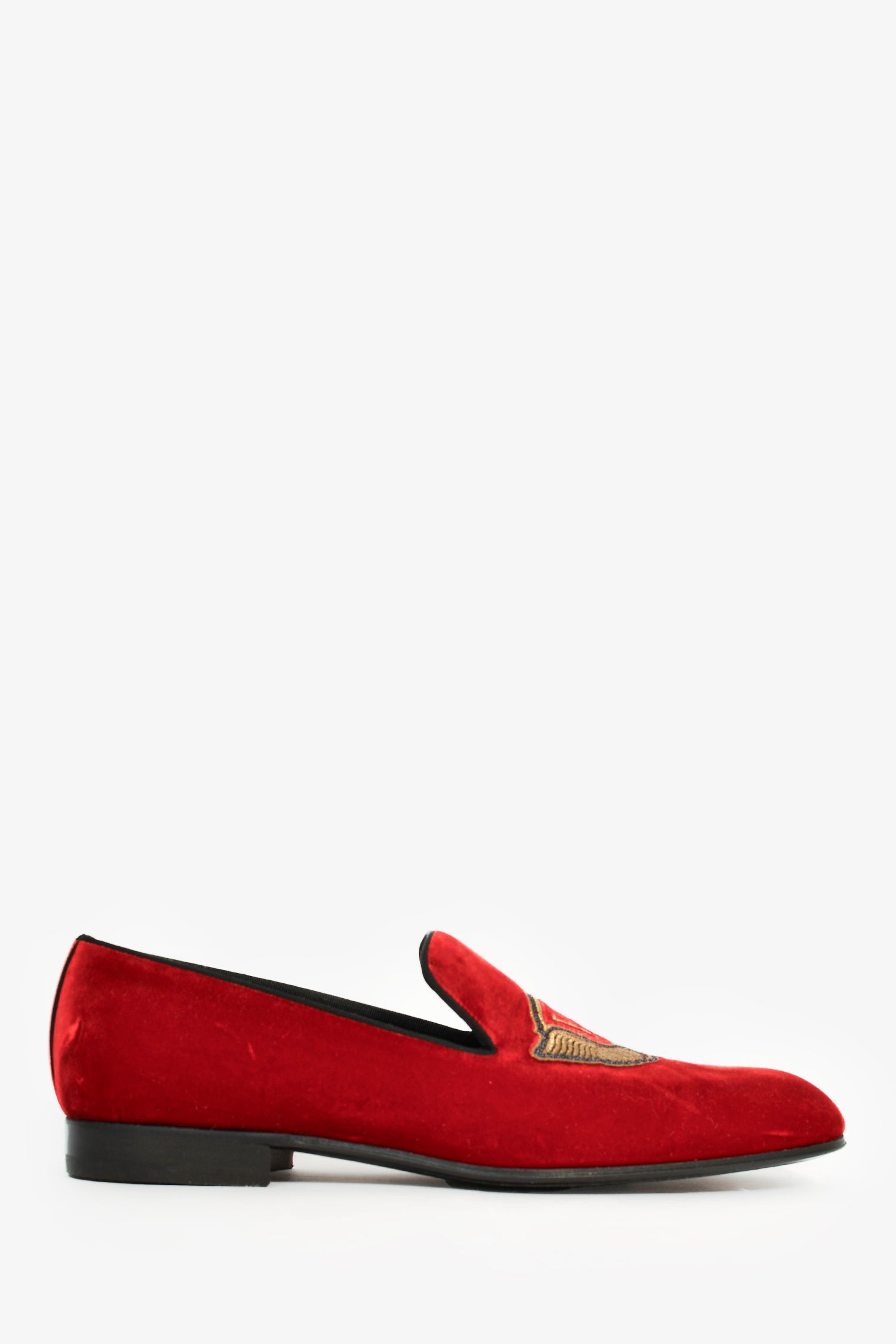 Louis Vuitton Red Velvet Slip-On 'Auteuil' Loafers Size 9