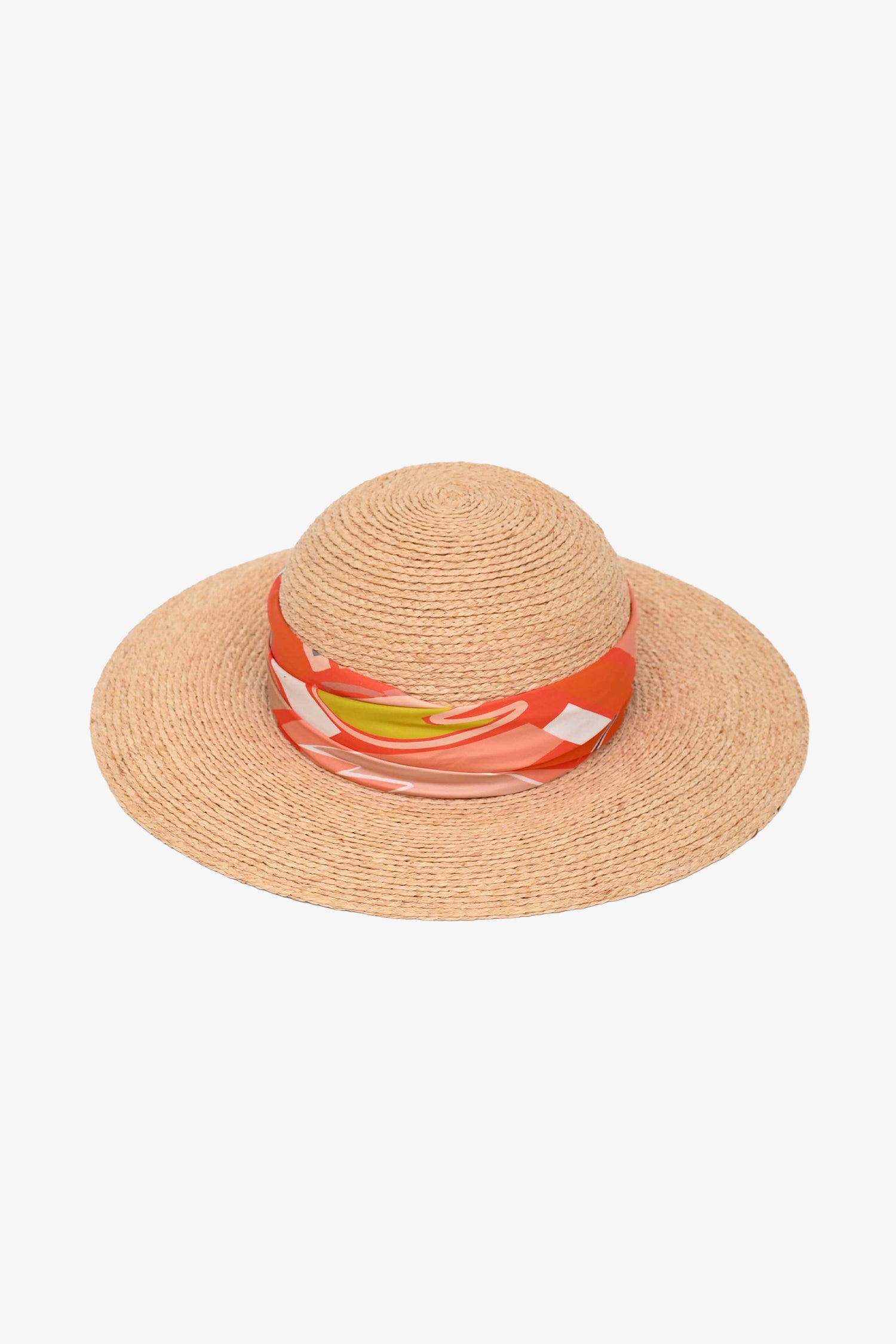 Hermes  chapeau Rafia hat with orange silk Hermes-Horse-Racing-Motsch-Hat  main image 4