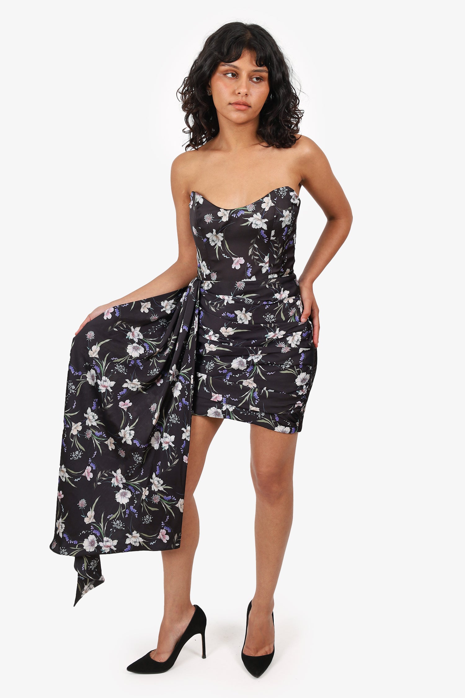 katie may chasing dawn floral mini dress Katie May Black Floral 'Chasing Dawn' Mini Dress Size XS
