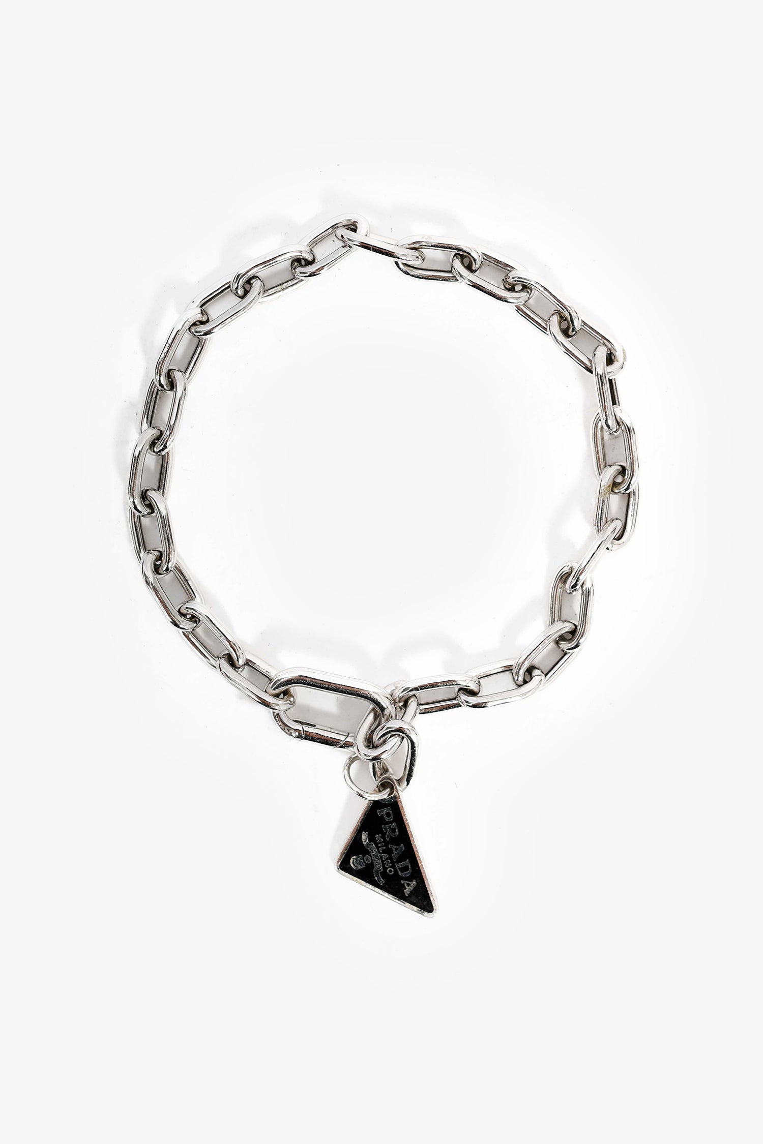 Prada Triangle Silver Metal Chain Belt Fashion Women Casual Formal Accessory Prada  main image 4