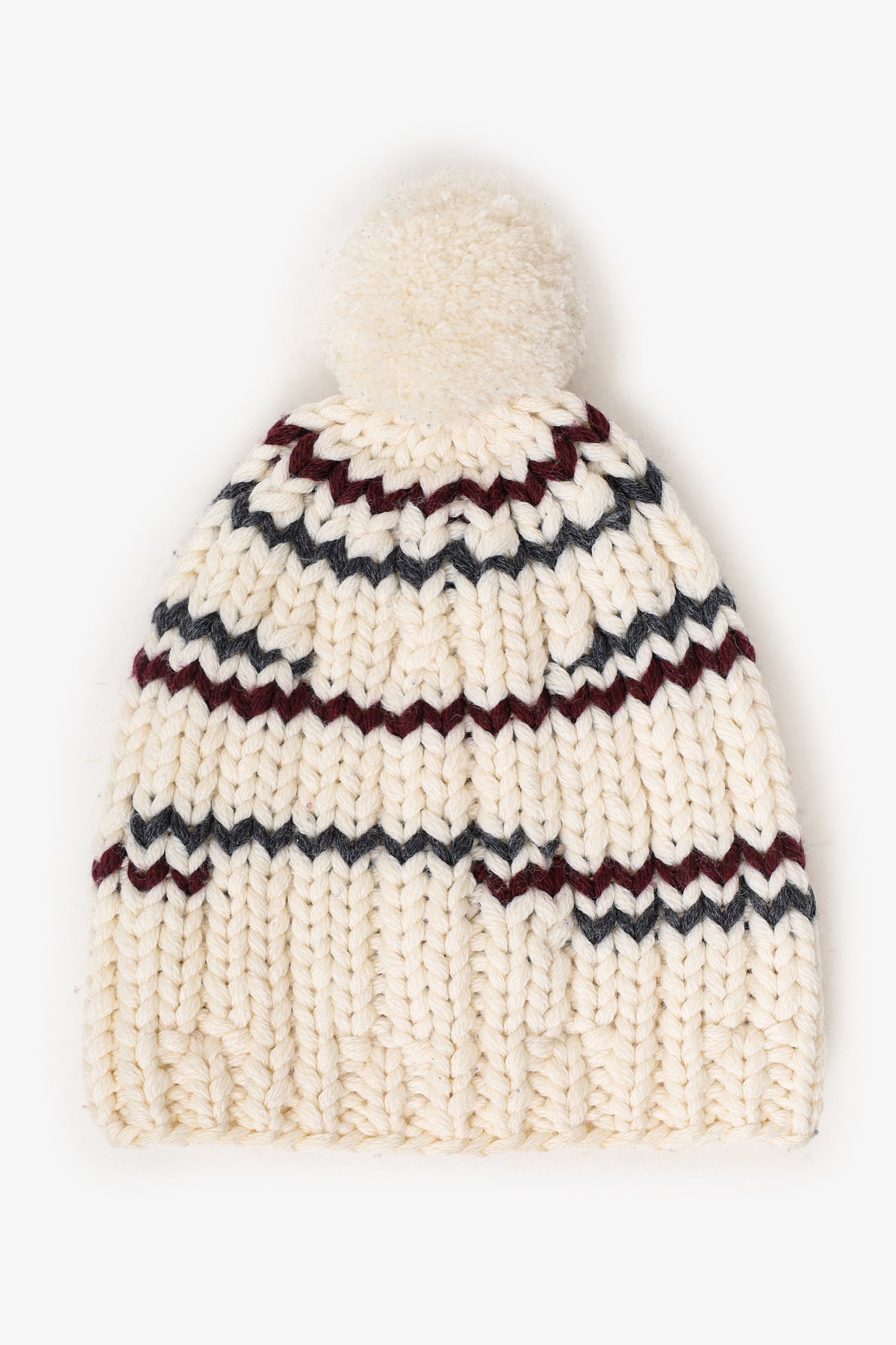 Prada Cream Wool Knitted Pom-Pom Beanie – Mine & Yours display picture 1