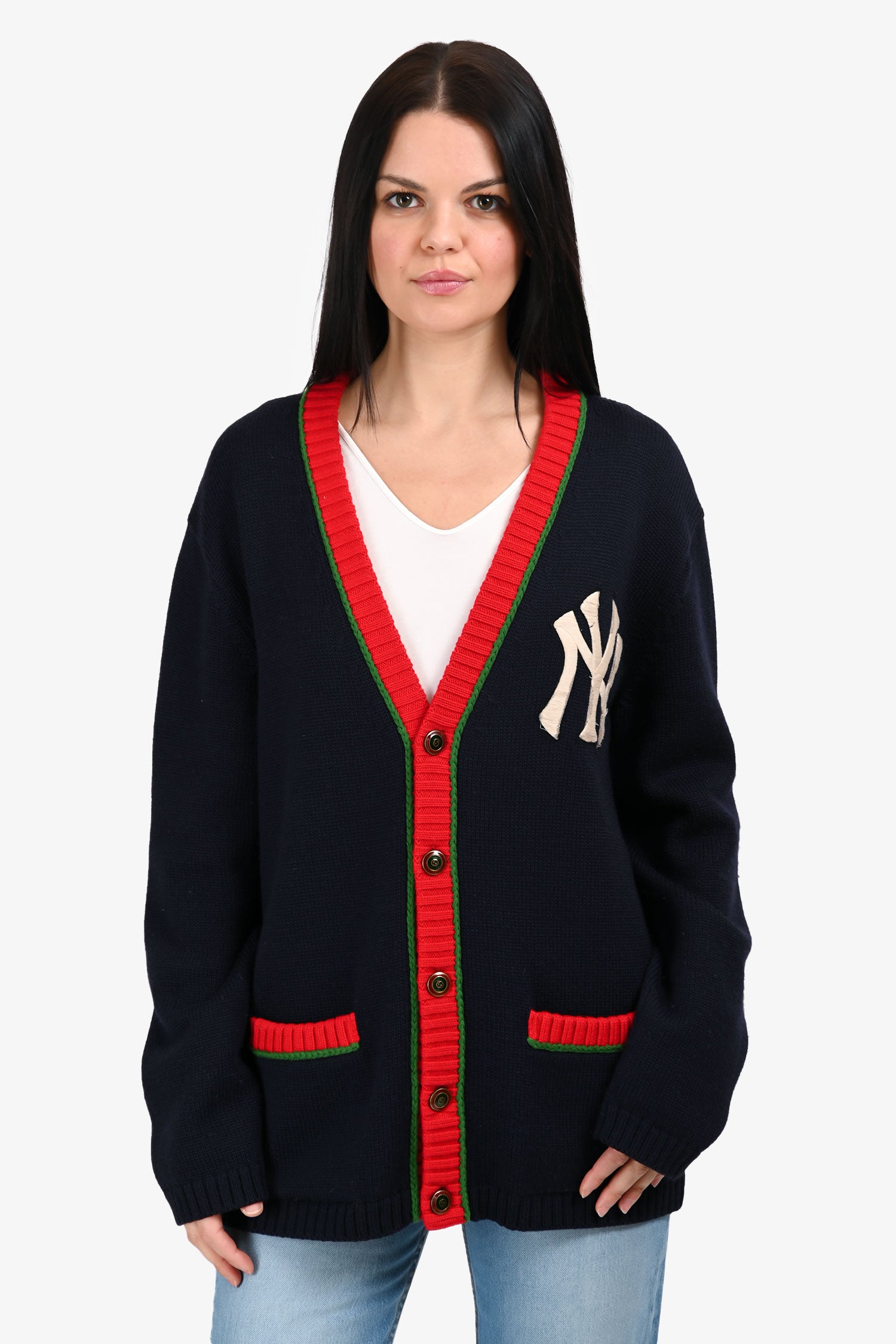 Gucci x MLB Navy Wool 'NY Yankees' Cardigan Size M – Mine & Yours