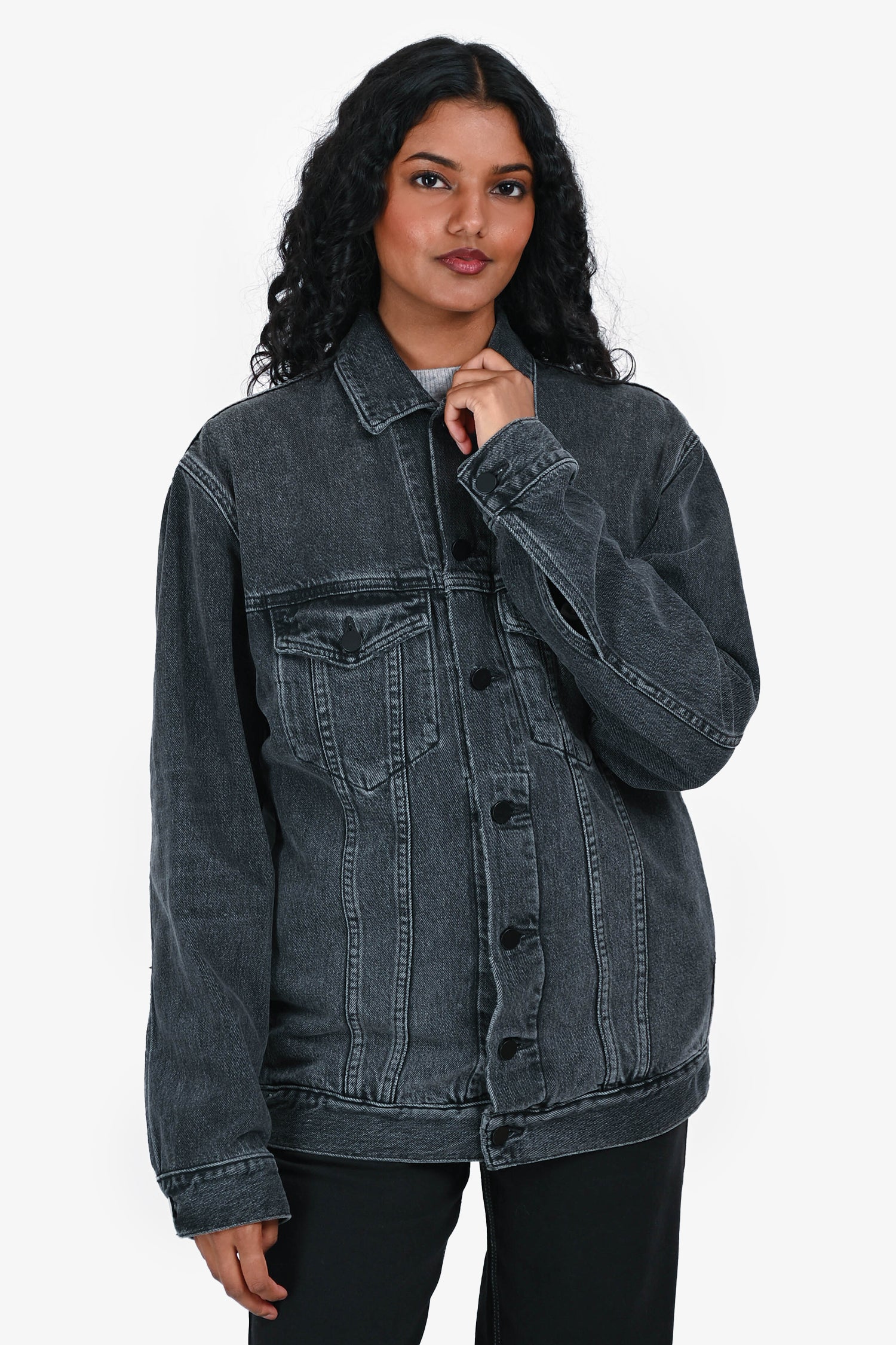 Alexander Wang Black Denim Button Up Jacket Size XS – Mine & Yours