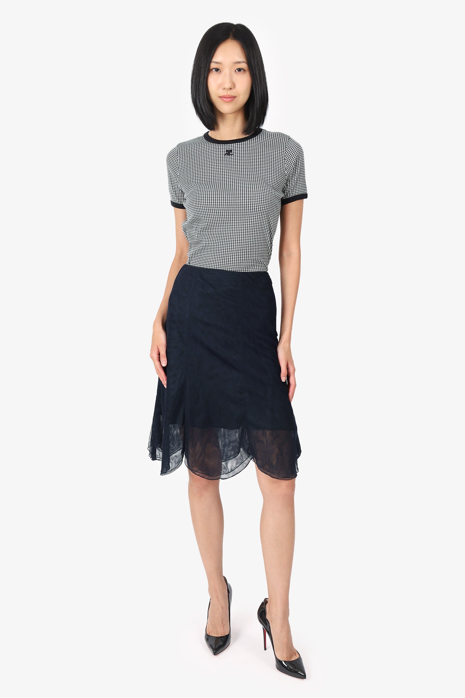 【新品】Lig. Sheer volume skirt 黒 M sheer volume skirt | Lig.