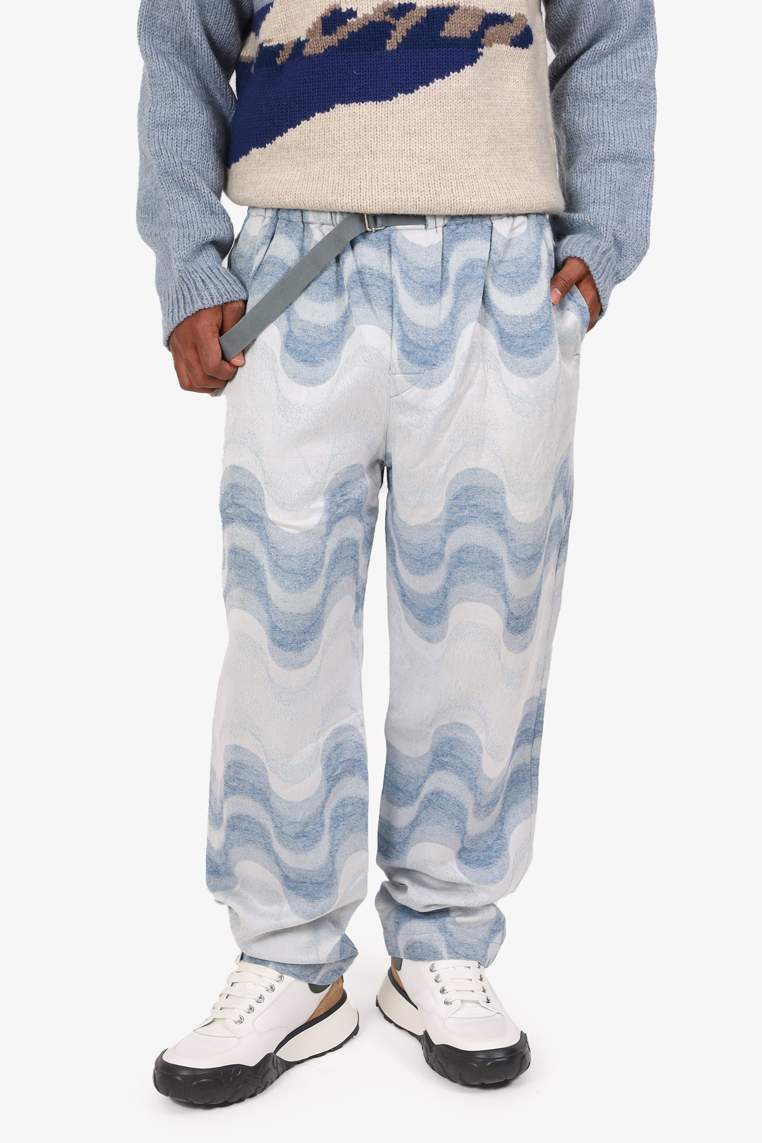 DRIES VAN NOTEN ライトブルー スラックス 46 Dries Van Noten Blue Verner Panton Edition Piene Tris Trousers