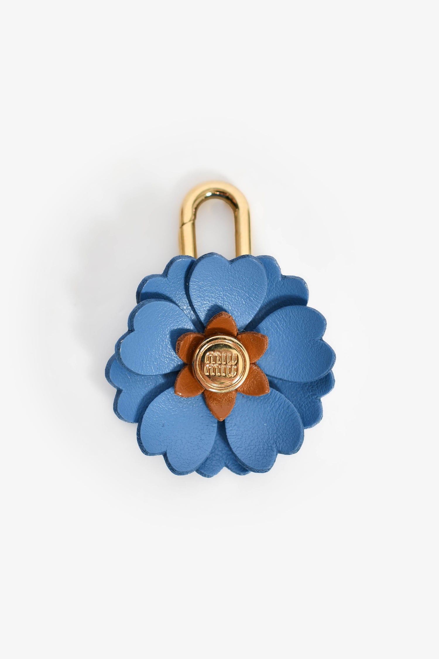Miu Miu Blue Leather Flower Micro 'Trick' Charm – Mine & Yours