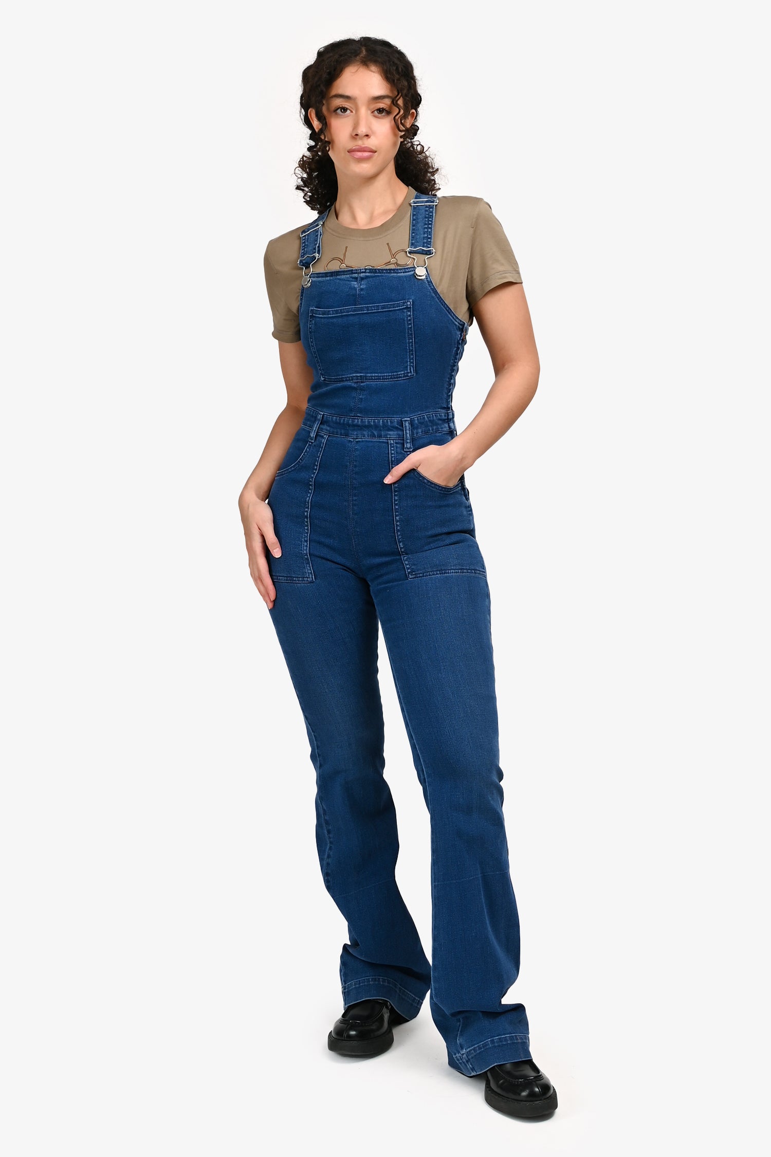 stella mccartneyオーガニックコットンデニムオールインワン36 Stella McCartney Blue Denim Overall Jumpsuit Size 36 – Mine & Yours
