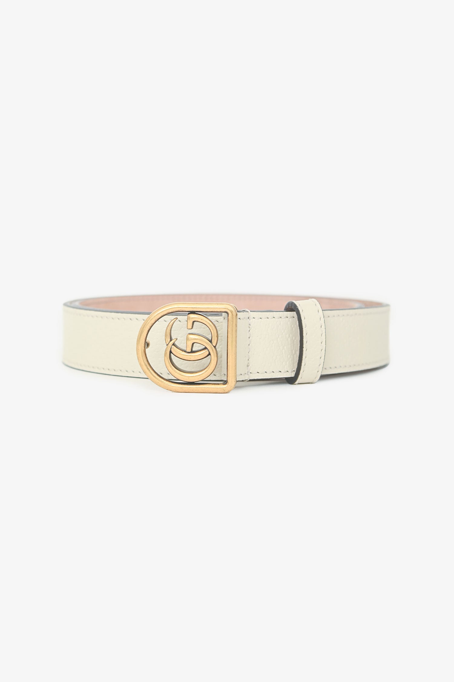 GUCCI GGバックル ベルト ホワイト サイズ75 Gucci White Leather GG Logo Belt Size 75 – Mine & Yours