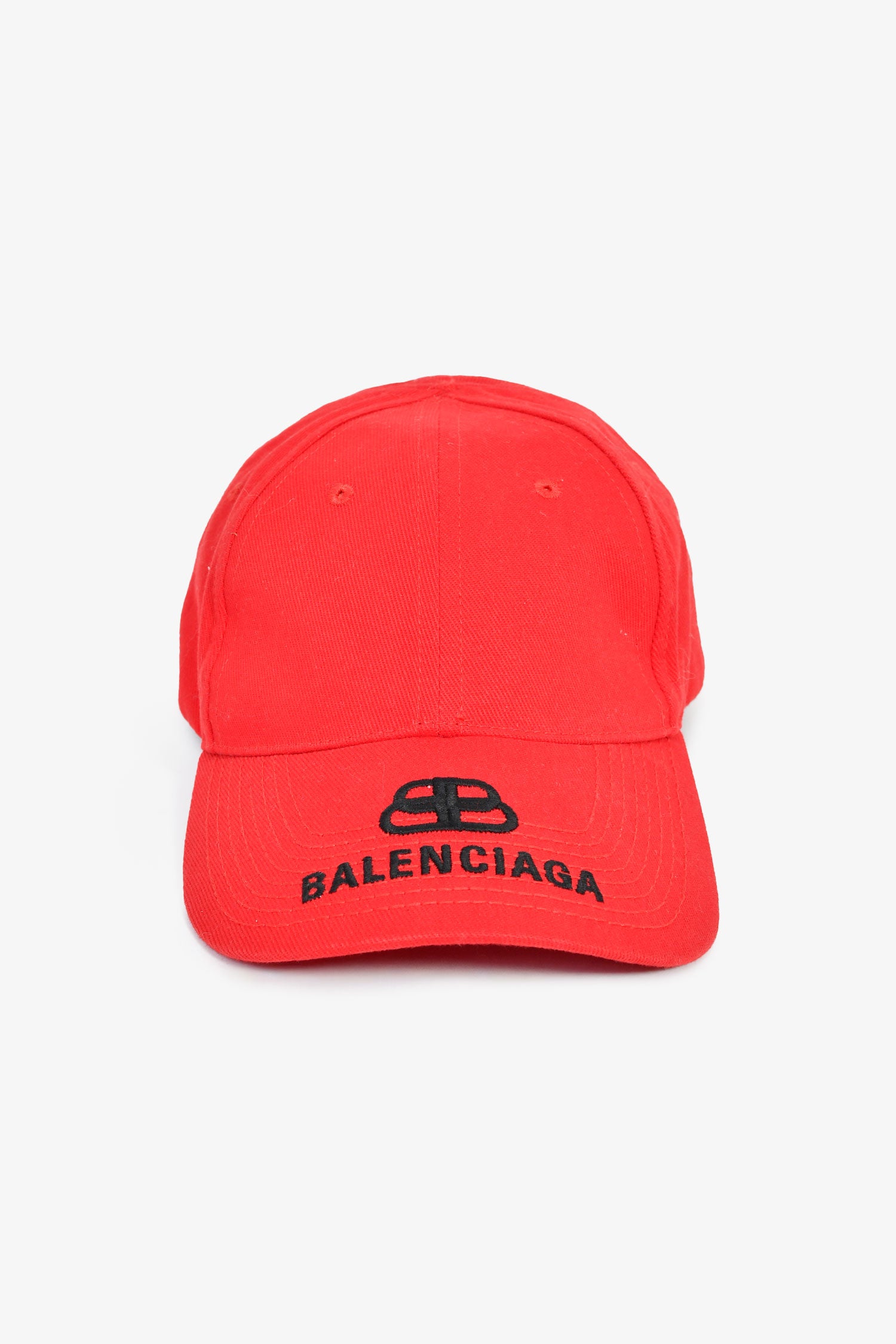 Balenciaga Red Cotton Logo Baseball Cap Size L – Mine & Yours