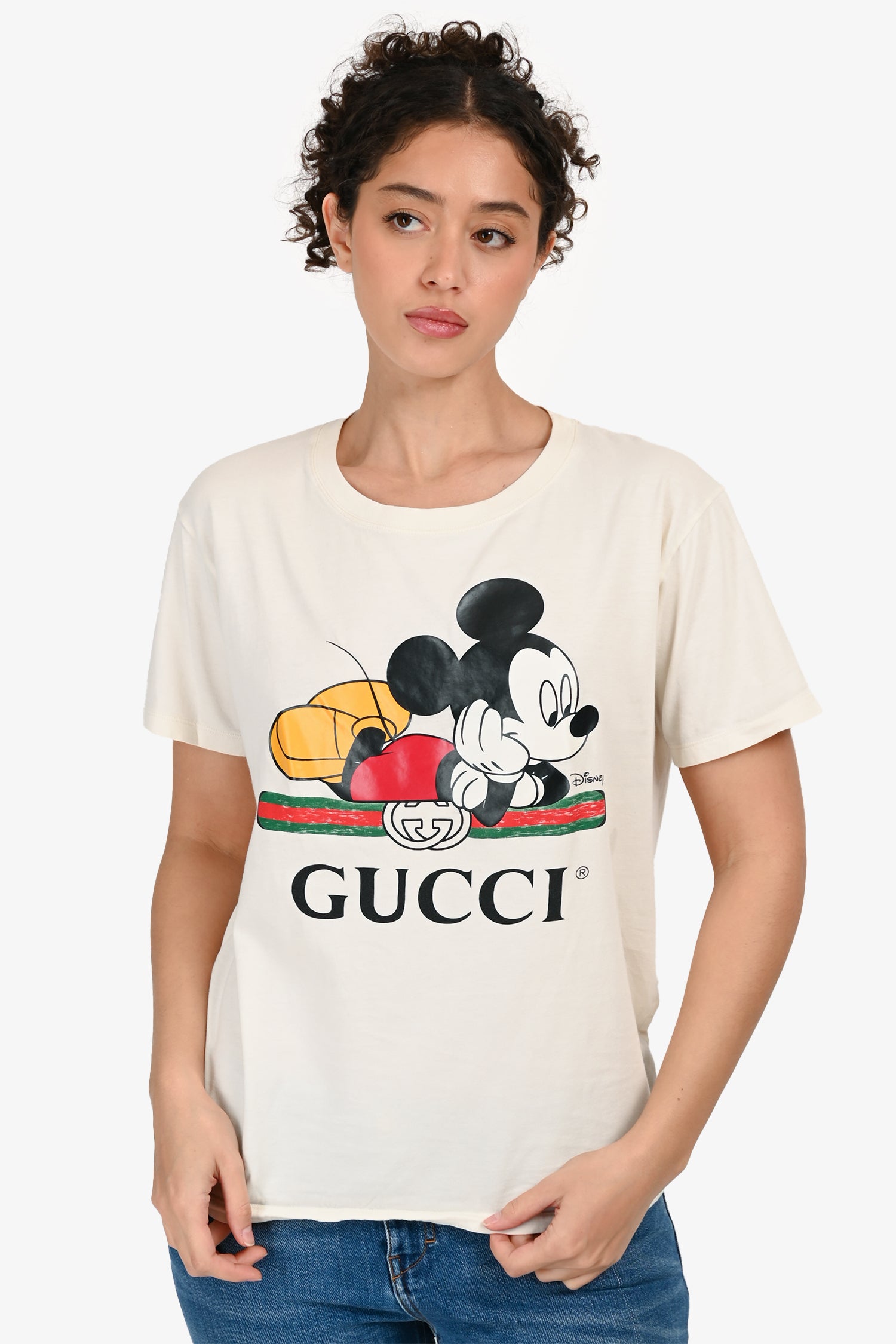 Gucci x Disney Cream Mickey Mouse Logo T-Shirt Size S – Mine & Yours