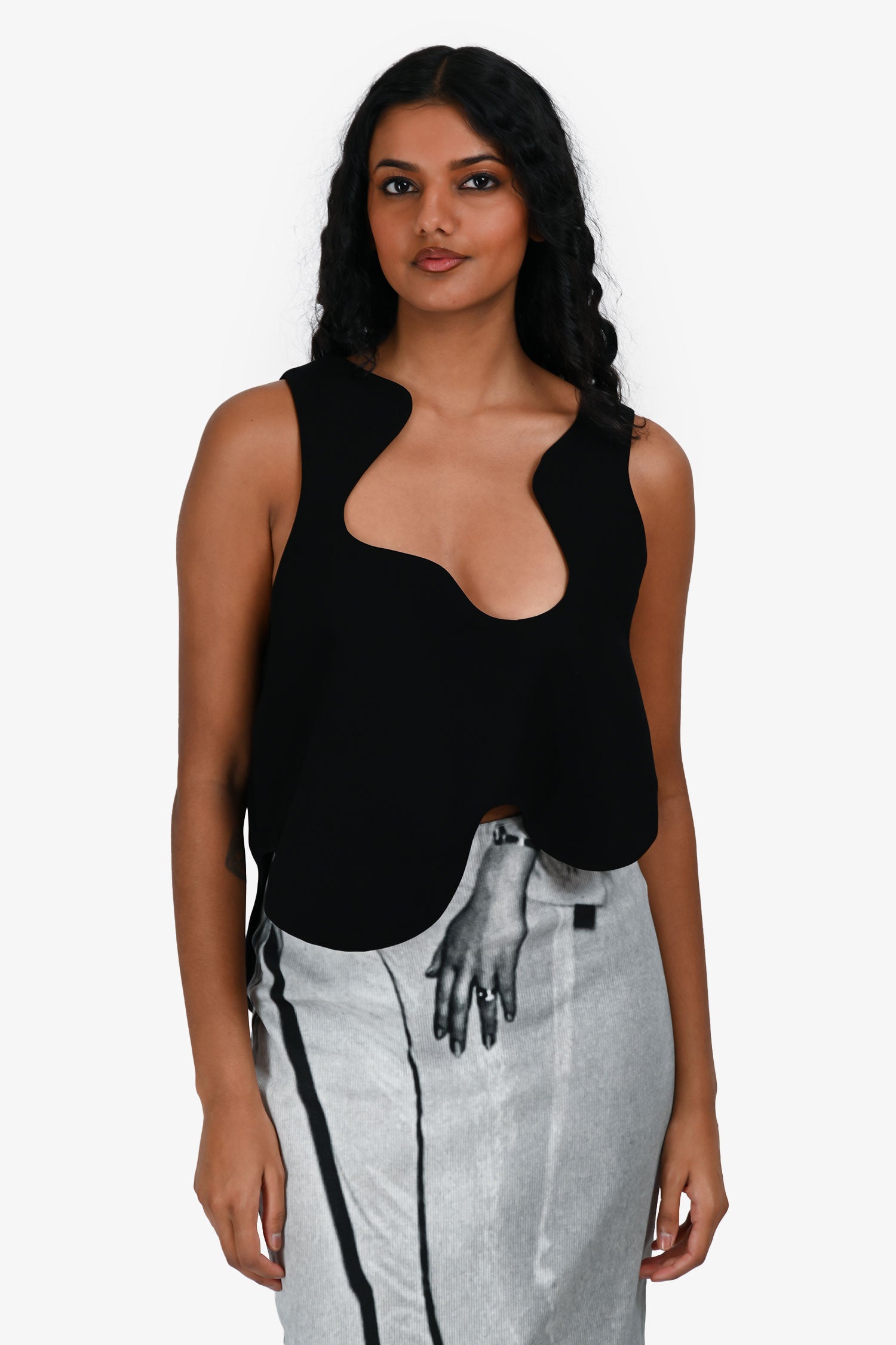 Enfold Black Asymmetrical Top Size 38 – Mine & Yours