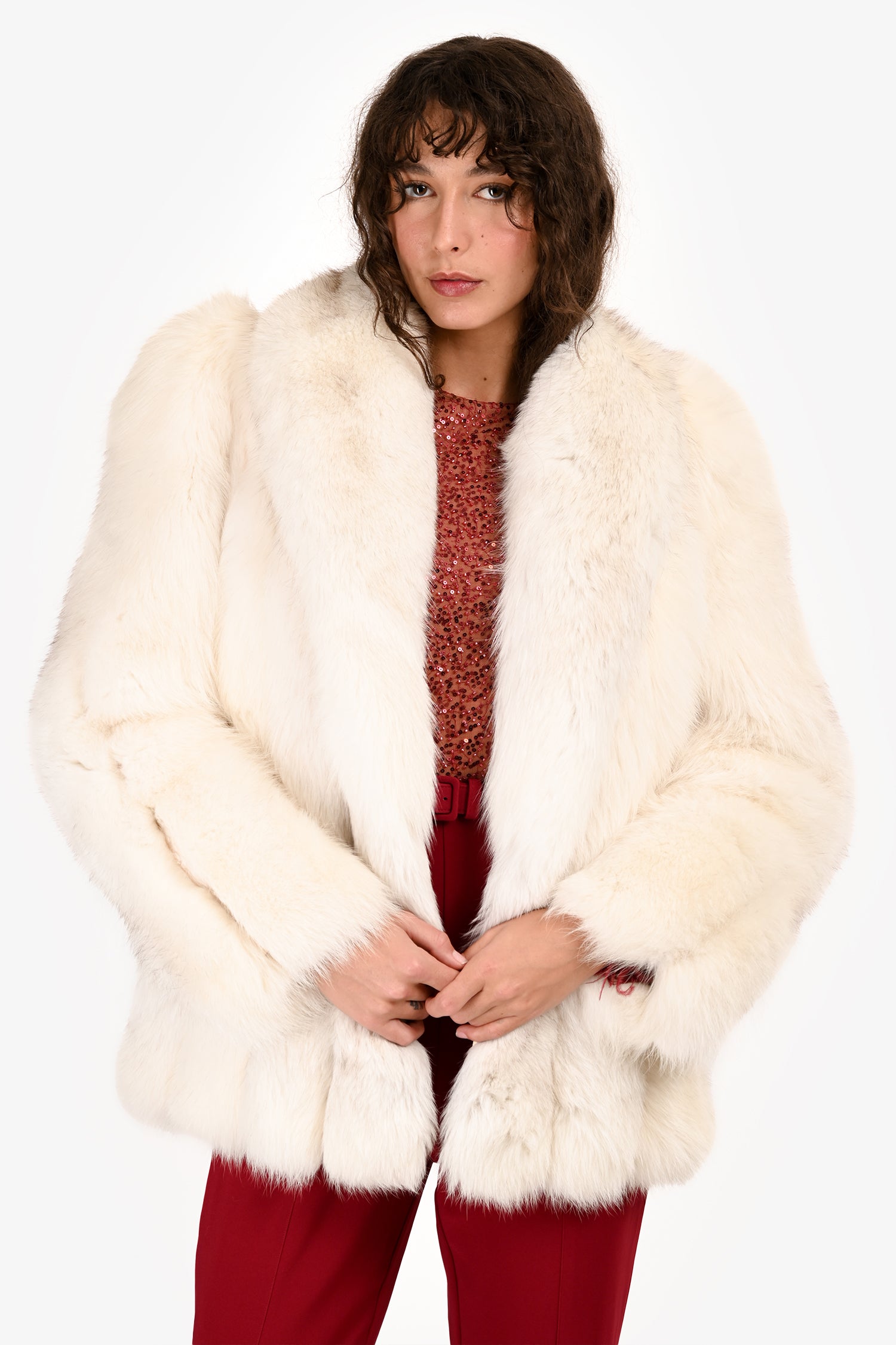 Saga Fox White Fox Fur Short Jacket Est. Size S – Mine & Yours